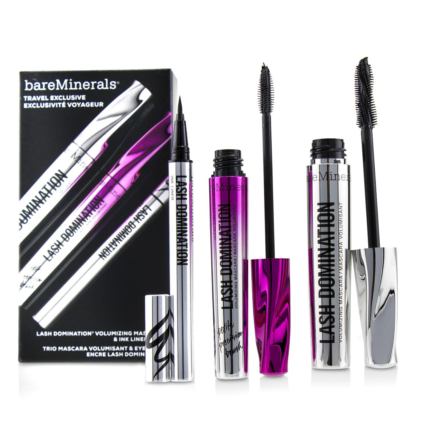 BareMinerals Lash Domination Volumizing Mascara & Ink Liner Trio (2x Mascara, 1x Eyeliner) 3pcs