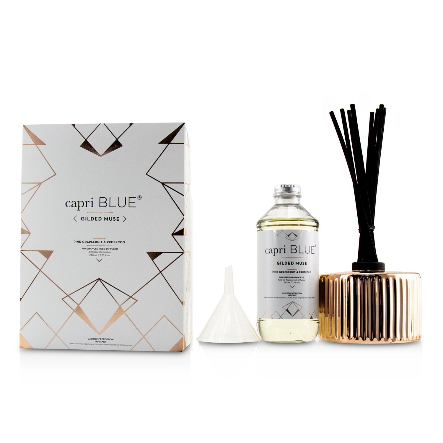 Capri Blue Gilded Muse Reed Diffuser - Pink Grapefruit & Prosecco 230ml/7.75oz