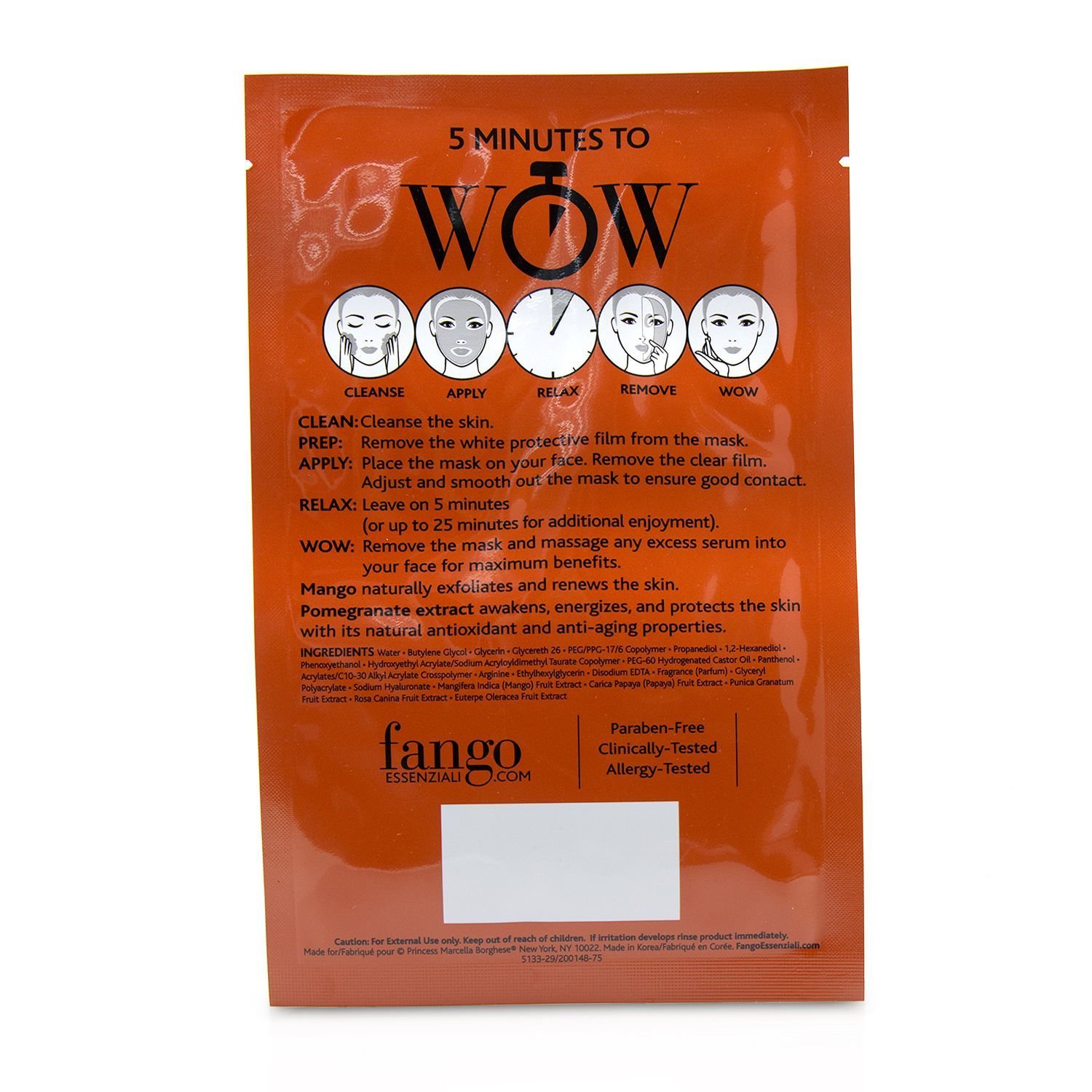 Borghese Fango Essenziali Energize Treatment Sheet Masks 4x25ml/0.83oz