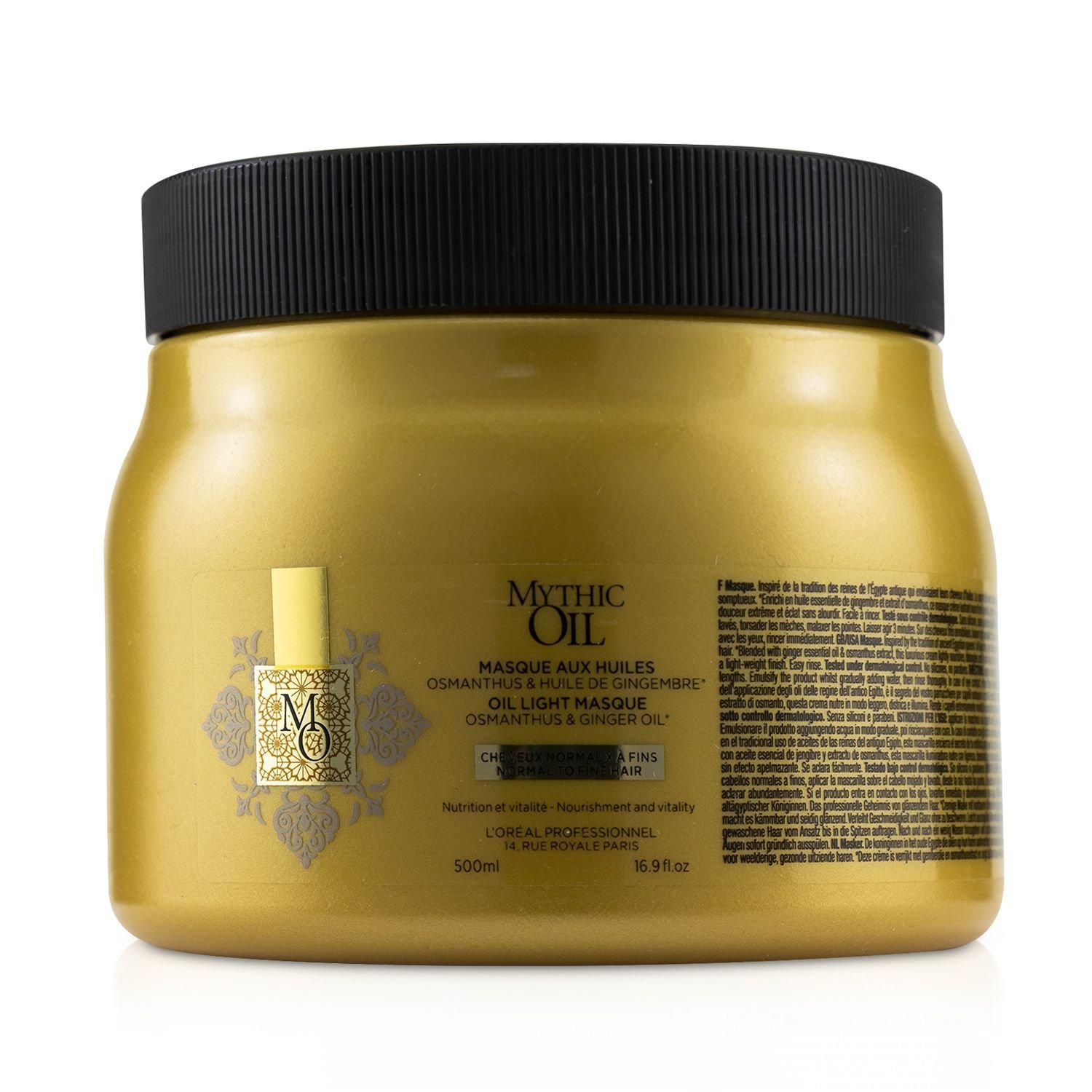 L'Oreal Professionnel Mythic Oil Aceite Mascarilla Ligera con Aceite de Osmanthus y Jengibre (Cabello Normal a Fino) 500ml/16.9oz