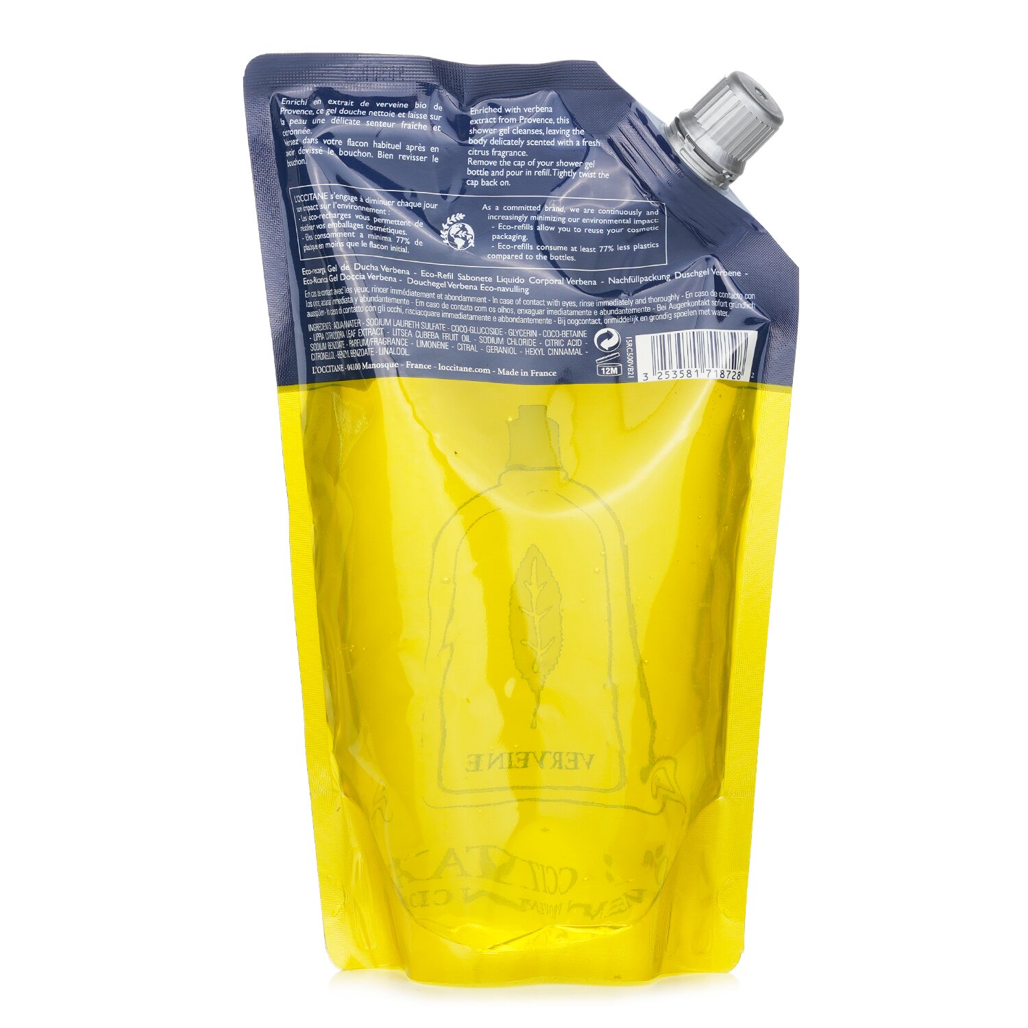 L'Occitane جل دش برعي الحمام Verveine (عبوة صديقة للبيئة) 500ml/16.9oz