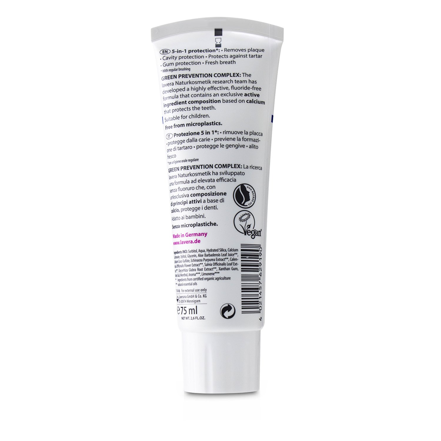 Lavera Toothpaste (Complete Care) - With Organic Echinacea & Calcium (Fluoride-Free) 75ml/2.5oz