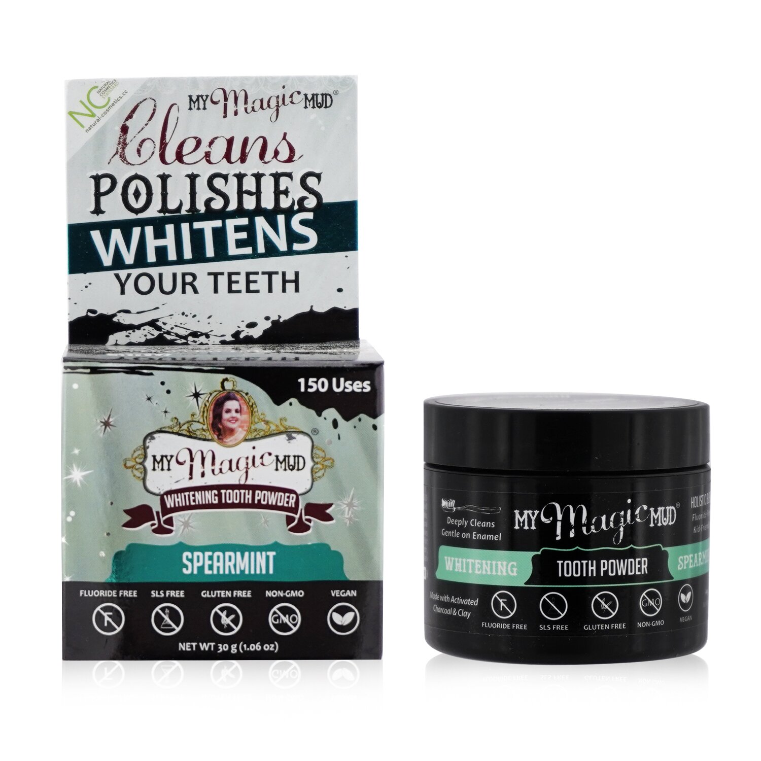 My Magic Mud Activated Charcoal Whitening Tooth Powder - Spearmint 30g/1.06oz