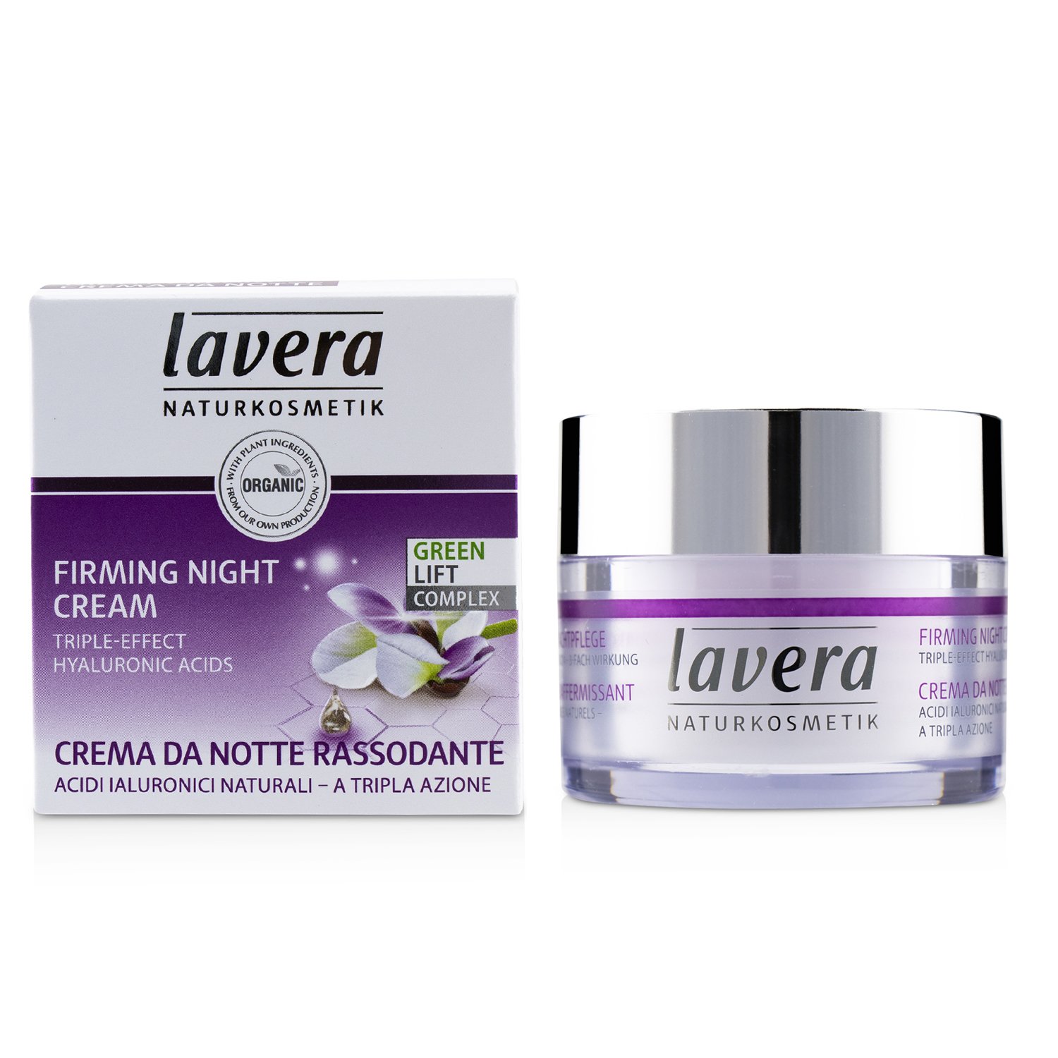 Lavera Triple-Effect Crema de Noche Reafirmante con Ácido Hialurónico 50ml/1.8oz