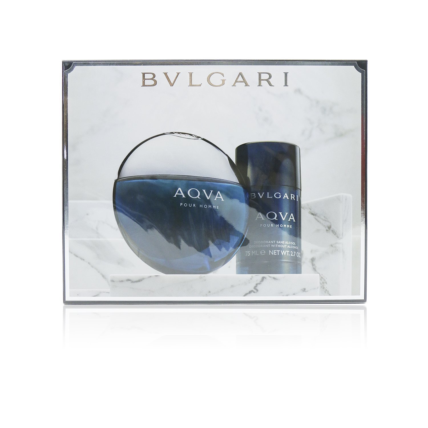 Bvlgari 寶格麗 水凝男士香水套裝: 淡香水噴霧 100ml/3.4oz + 止汗膏 75ml/2.7oz 2pcs