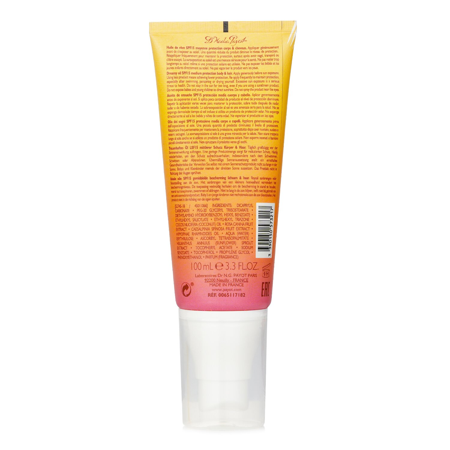 Payot Sunny SPF 15 Medium Protection The Sublimating Efecto Bronceador - Para Cuerpo & Cabello 100ml/3.3oz