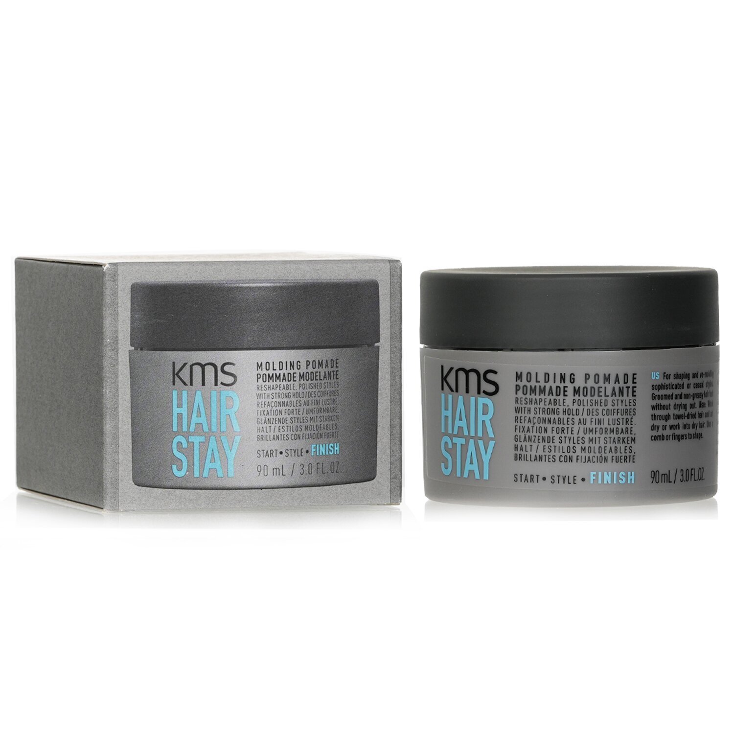 KMS California Hair Stay Molding Pomade (Reshapeable, Polished Styles with Strong Hold) 90ml/3oz