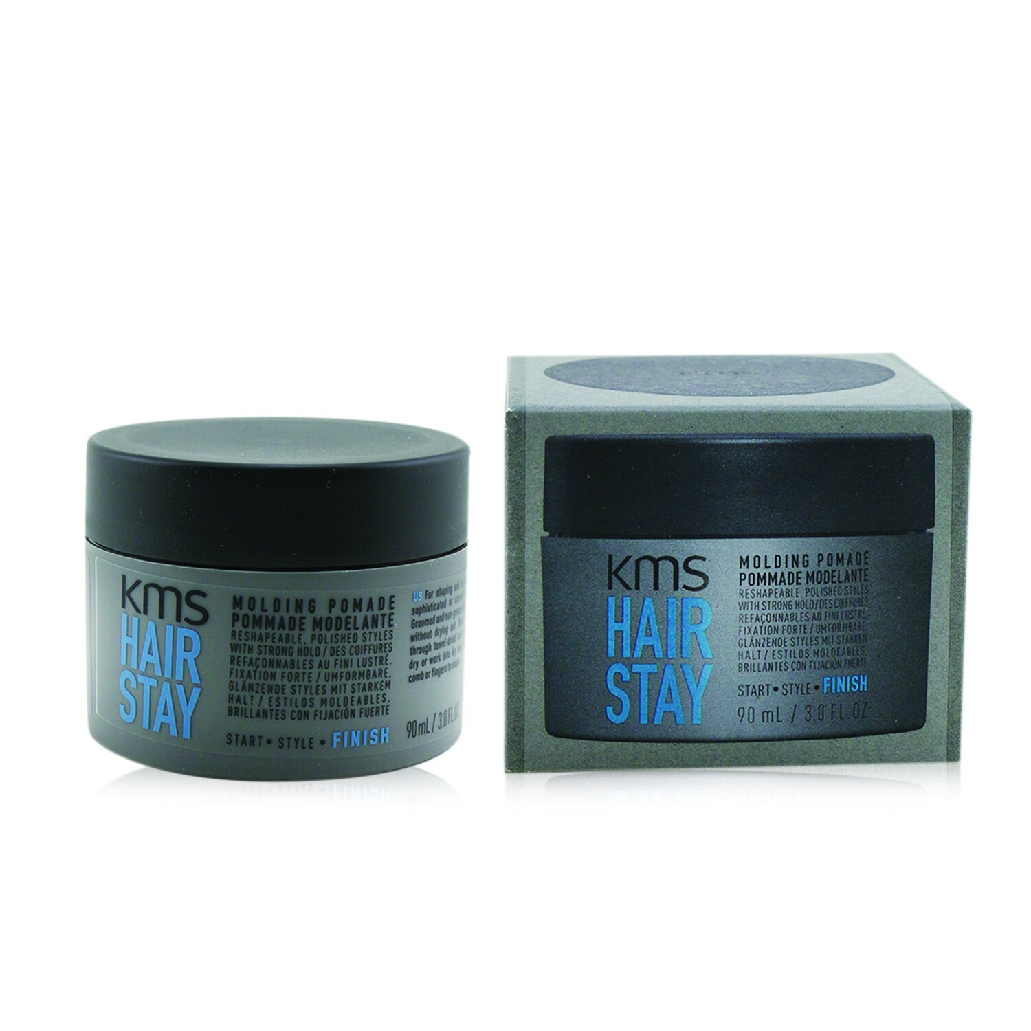 KMS California Hair Stay Molding Pomade (Reshapeable, Polished Styles with Strong Hold) 90ml/3oz