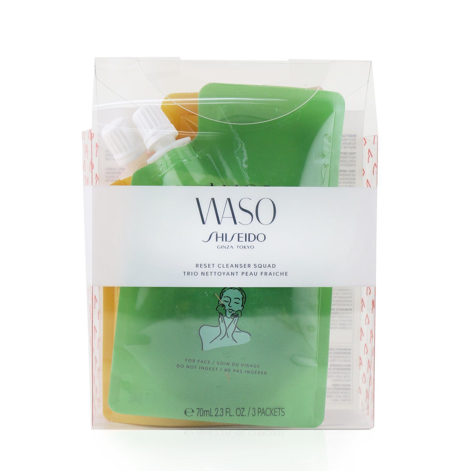 Shiseido Waso Reset Cleanser Squad Kit: 1x Wild Garden 70ml + 1x Romantic Dream 70ml + Good Vibes 70ml 3x70ml/2.3oz