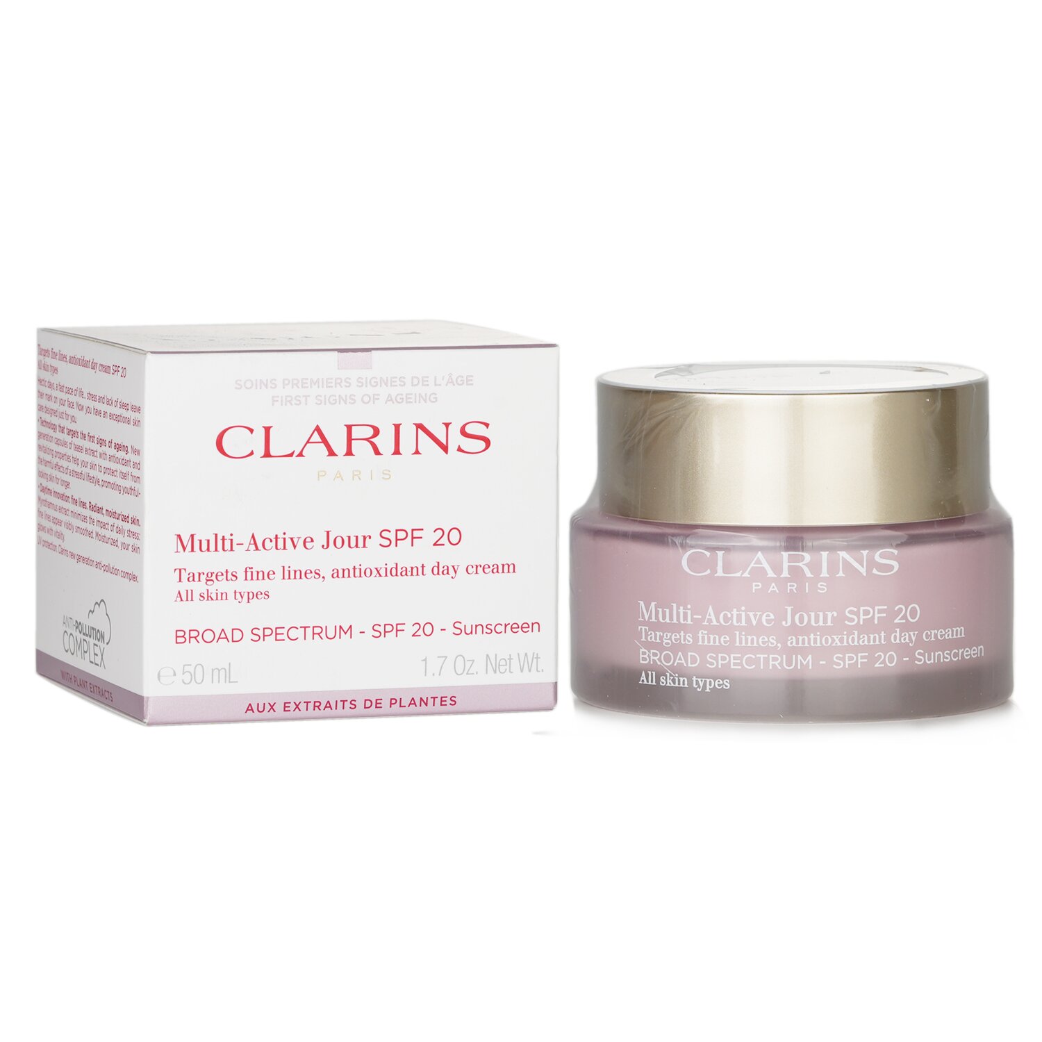 Clarins كريم نهاري مضاد للأكسدة والخطوط الدقيقة Multi-Active Day SPF 20 - لجميع أنواع البشرة 50ml/1.7oz