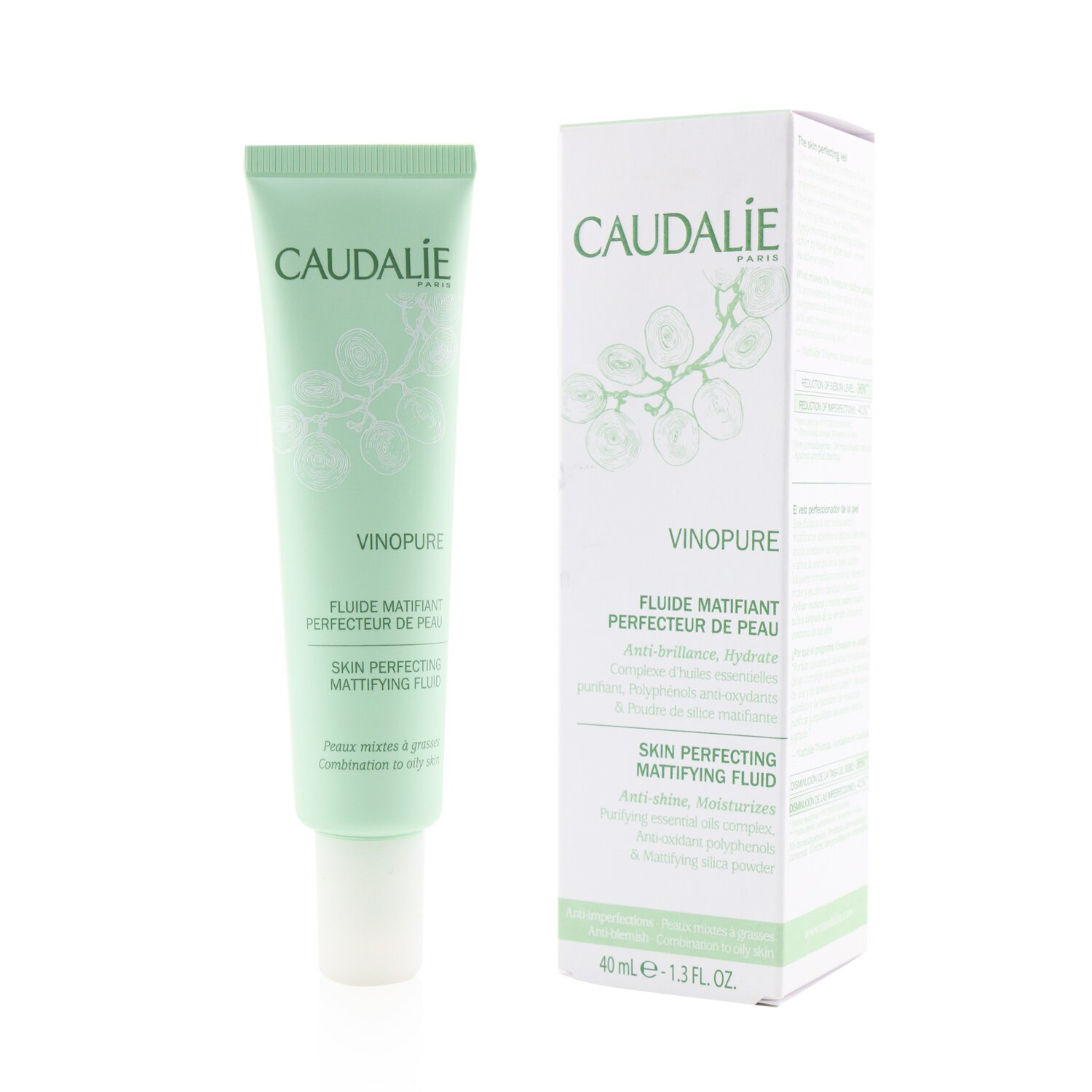 Caudalie Vinopure Skin Perfecting Mattifying Fluid - For Combination to Oily Skin 40ml/1.3oz