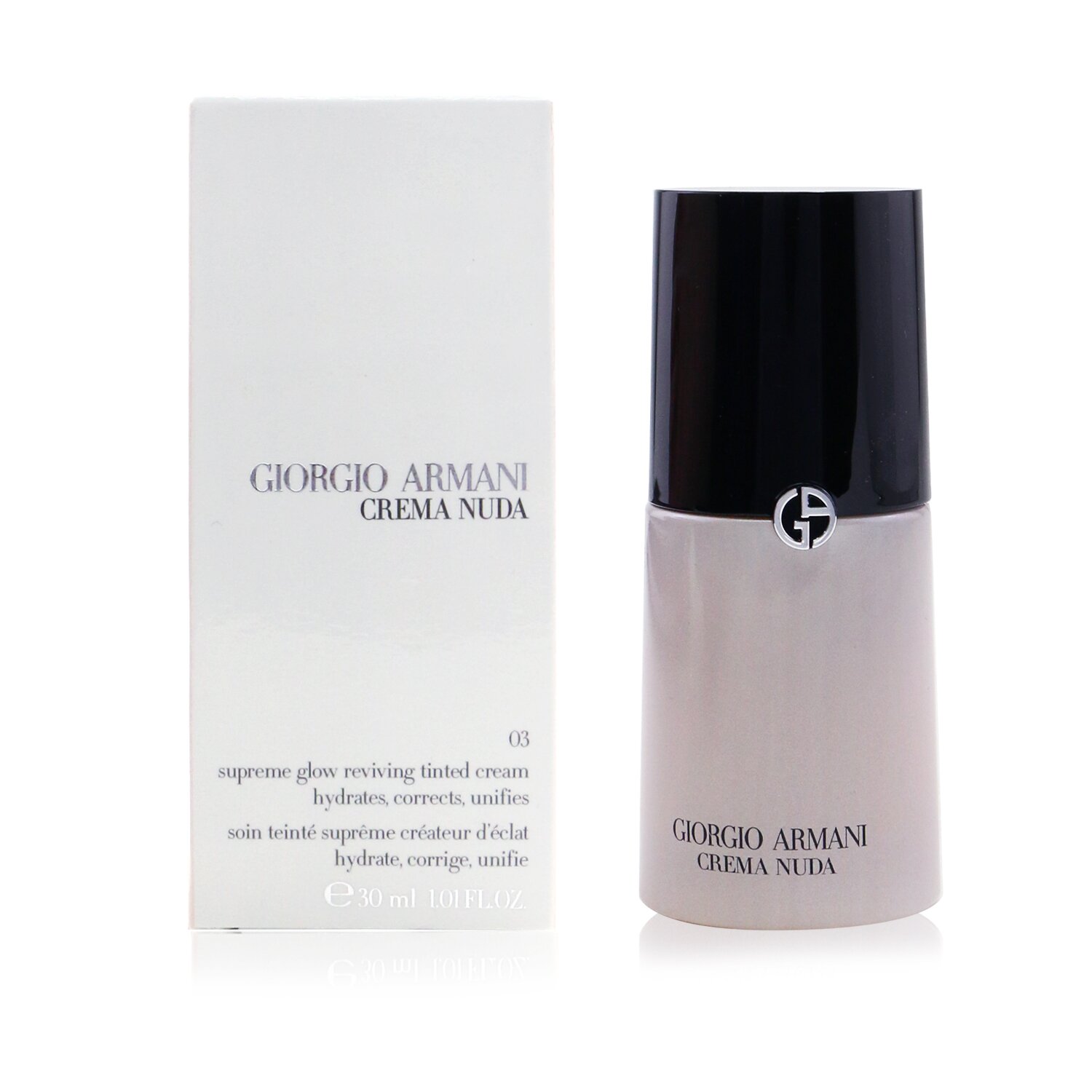 Giorgio Armani Crema Nuda Supreme Glow Reviving cheapest Tinted Cream 1.01 Oz #03