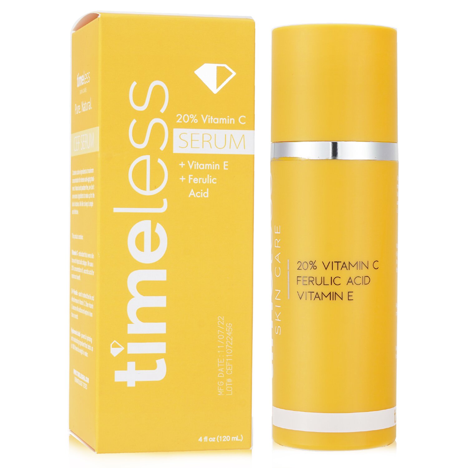 Timeless Skin Care Suero 20% de Vitamina C + Vitamina E + Ácido Ferúlico 120ml/4oz