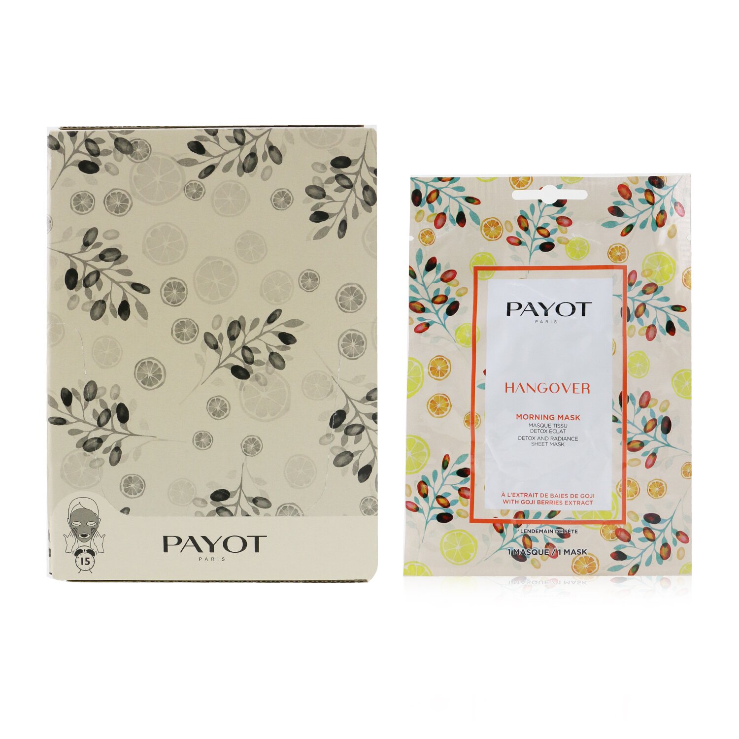 Payot Morning Mask (Hangover) - Detox & Radiance Sheet Mask 15pcs