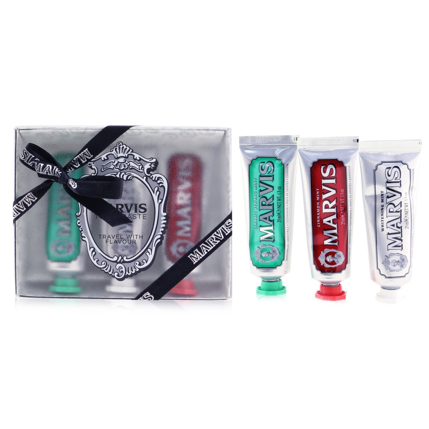 Marvis Travel Set: 1xClassic Strong Mint Toothpaste+1xWhitening Mint Toothpaste+1xCinnamon Mint Toothpaste 3pcs