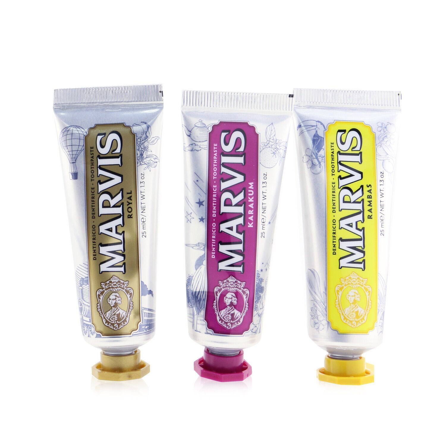 Marvis Wonders Of The World Travel Set: 1xKarakum Toothpaste+1xRoyal Toothpaste+1xRambas Toothpaste 3pcs