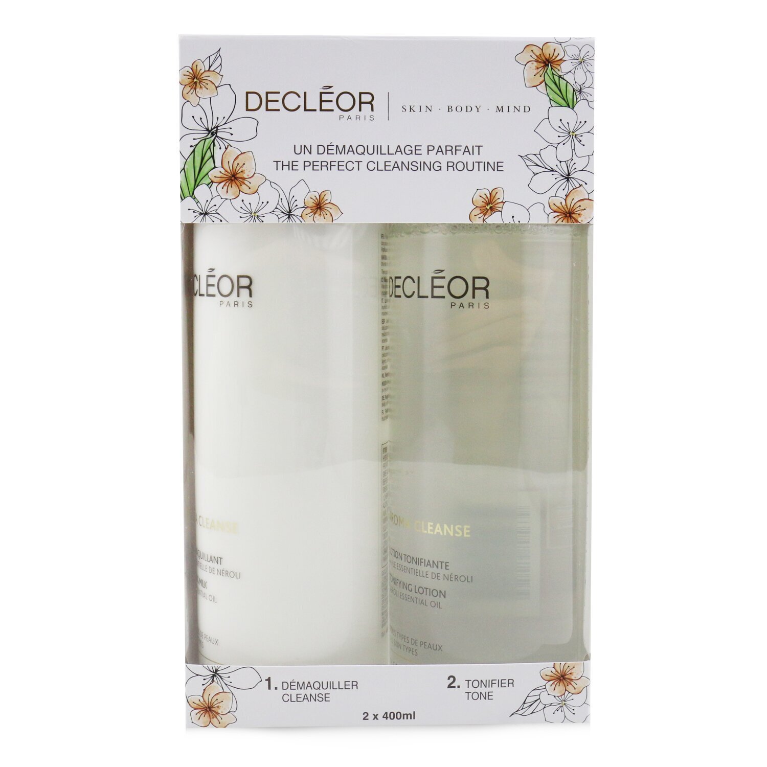 Decleor Aroma Cleanse Prep & Finish Cleansing Duo: Essential Cleansing Milk 400ml+ Essential Tonifying Lotion 400ml 2pcs