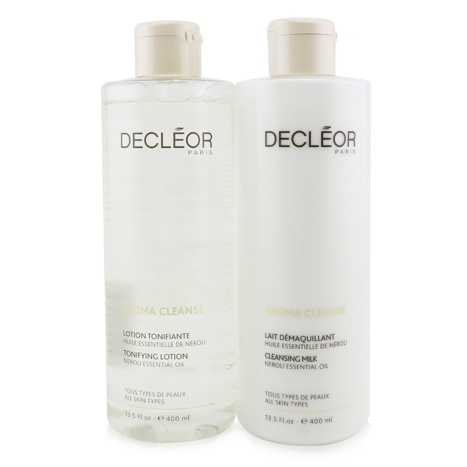 Decleor Aroma Cleanse Prep & Finish Cleansing Duo: Essential Cleansing Milk 400ml+ Essential Tonifying Lotion 400ml 2pcs