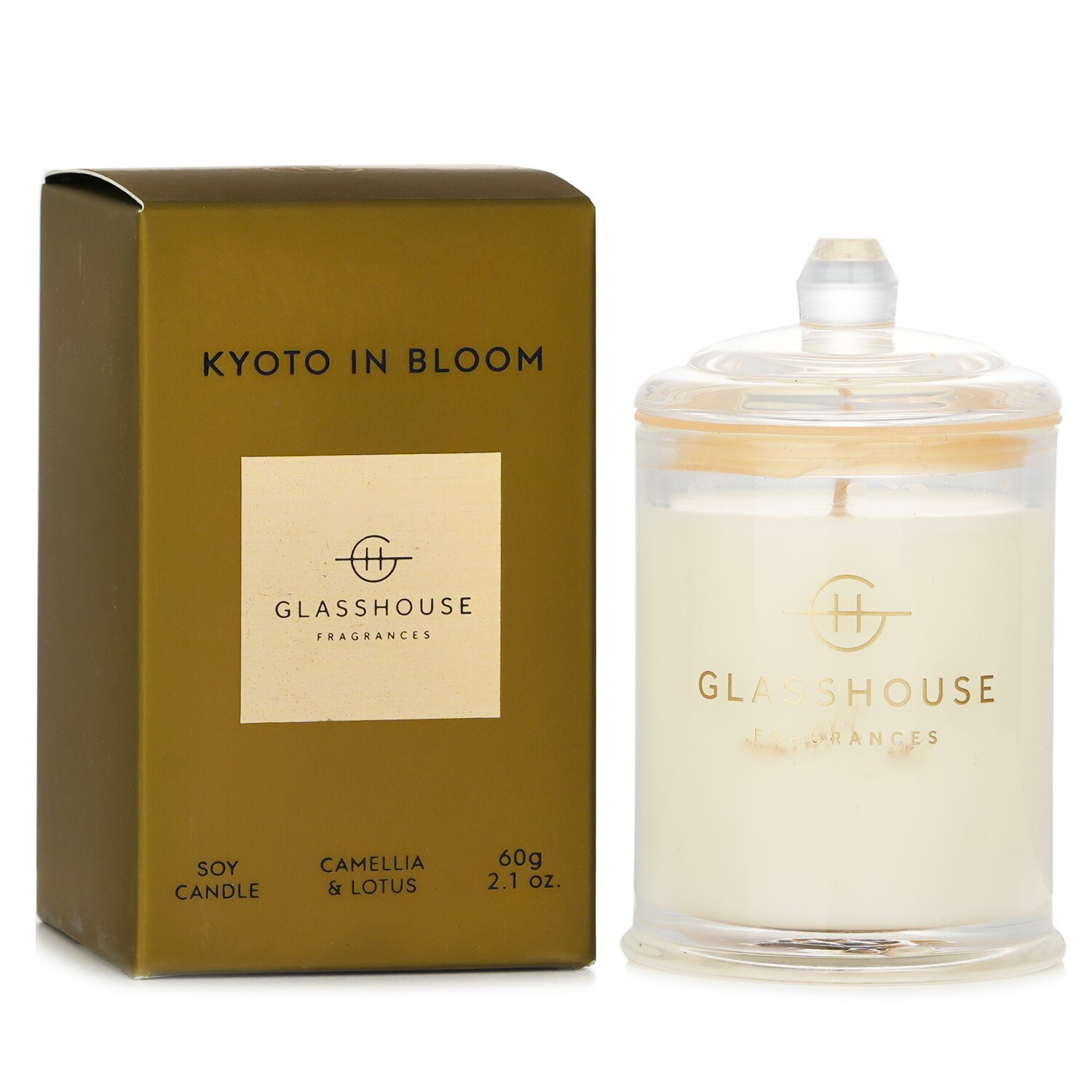 Glasshouse Triple Scented Soy Candle - Kyoto In Bloom (Camellia & Lotus) 60g/2.1oz