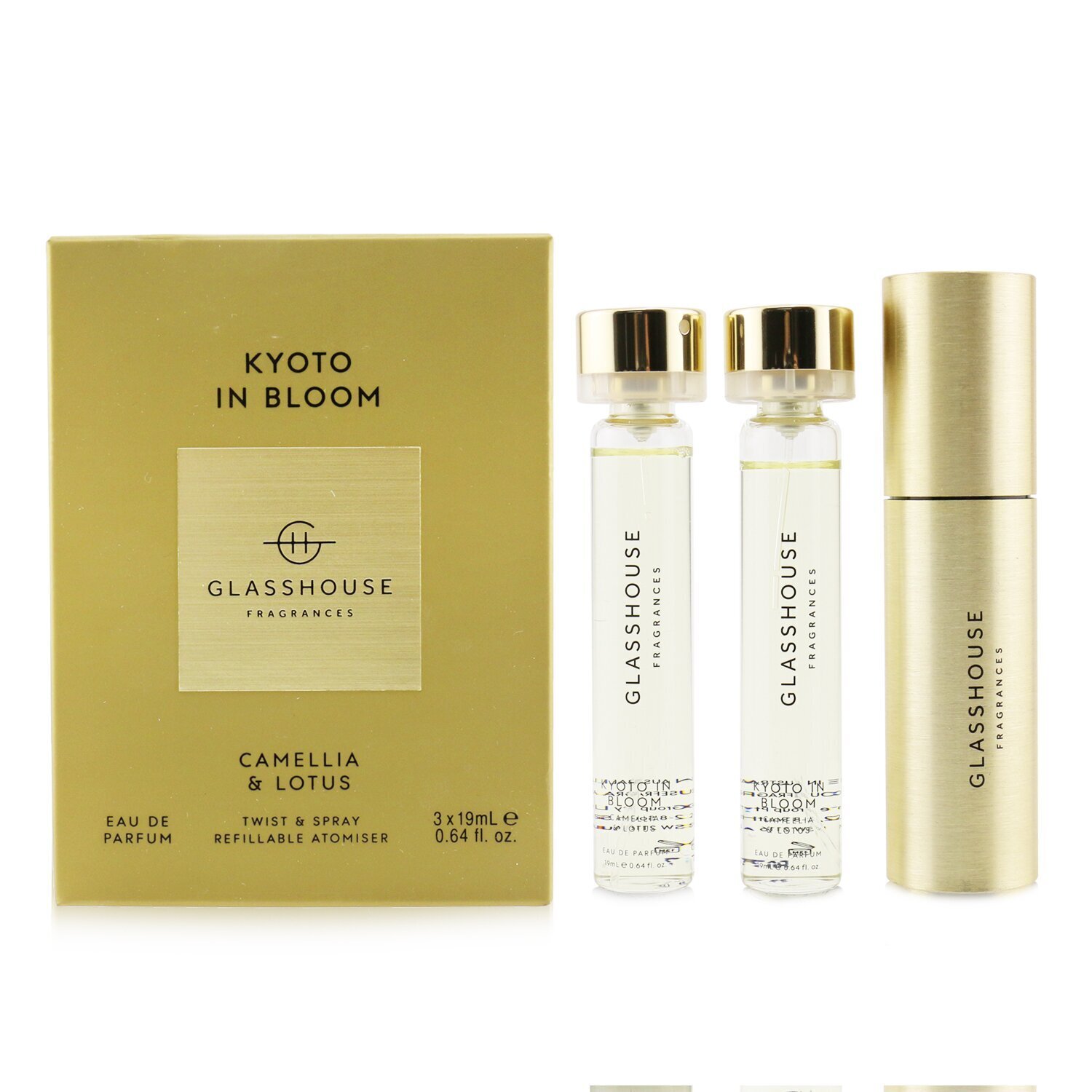 Glasshouse Kyoto In Bloom (Camellia & Lotus) Eau De Parfum Twist & Spray 3x19ml/0.64oz