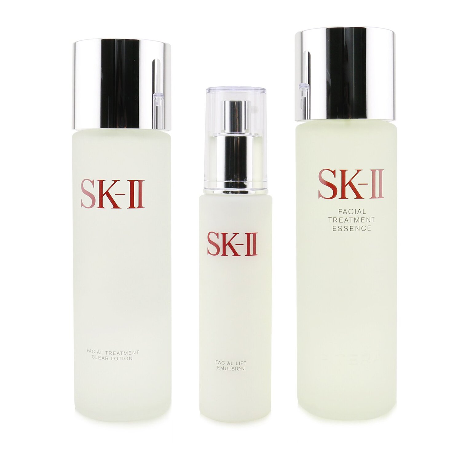 SK II  ชุด 3 ชิ้น Pitera Deluxe Hydrating: เอสเซนส์บำรุงผิวหน้า 230มล. + อิมัลชั่นยกกระชับผิวหน้า 100กรัม + โลชั่นบำรุงผิวหน้าเคลียร์ 230มล. 3pcs