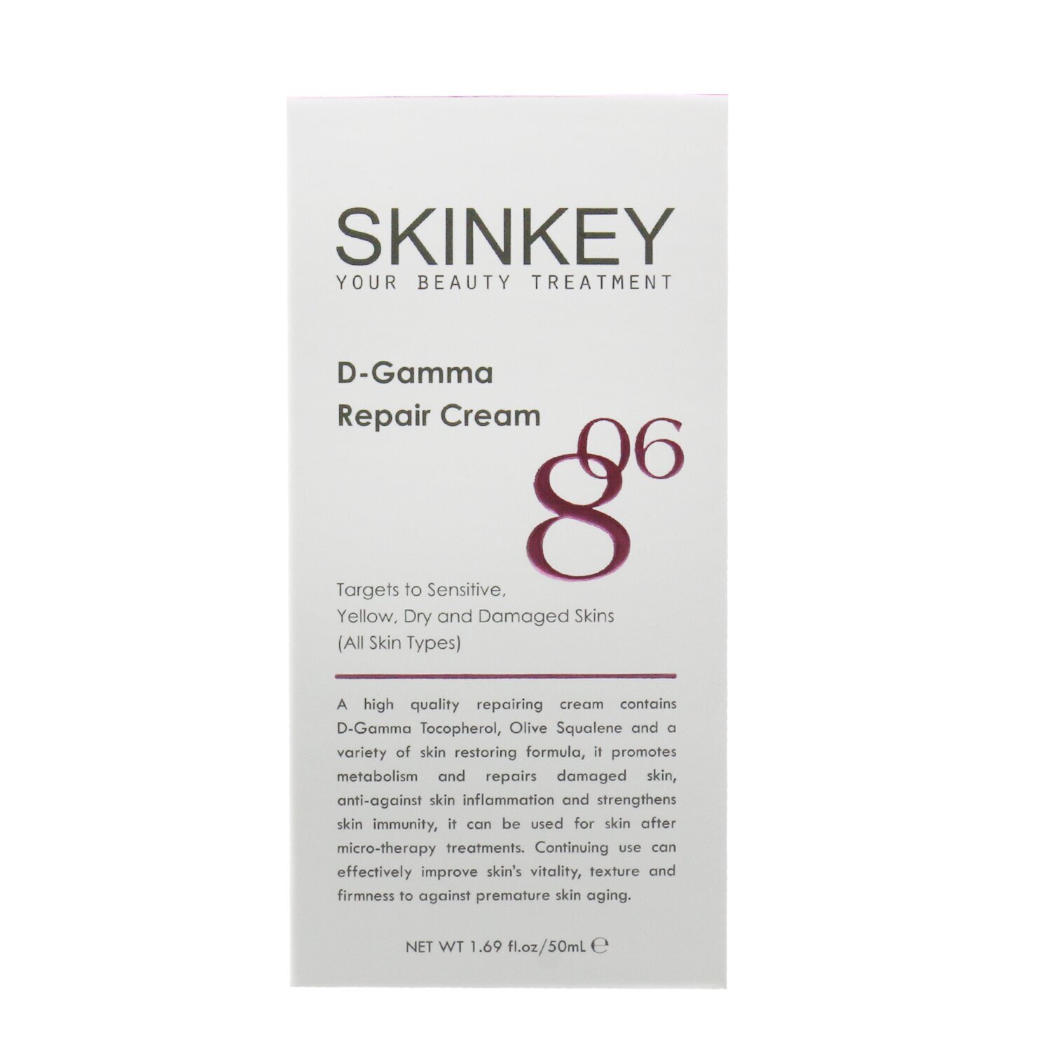 SKINKEY D-Gamma Crema Reparadora - Ataca Pieles Sensibles, Amarillas, Secas & Dañadas (Para Todo Tipo de Piel) 50ml/1.69oz