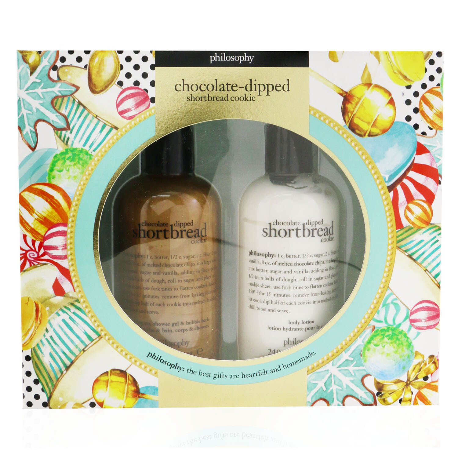 Philosophy Chocolate-Dipped Shortbread Cookie 2-Pieces Gift Set: Shampoo, Shower Gel & Bubble Bath 240ml + Body Lotion 240ml 2x240ml/8oz