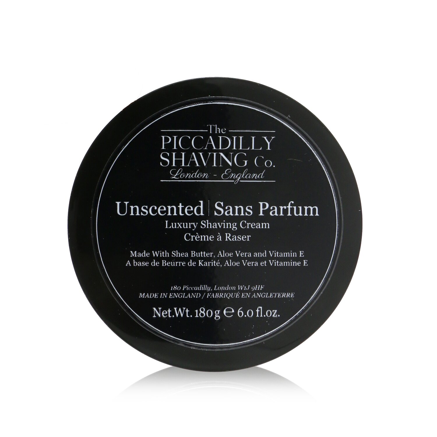 The Piccadilly Shaving Co. Unscented Luxury Shaving Cream 180g/6oz