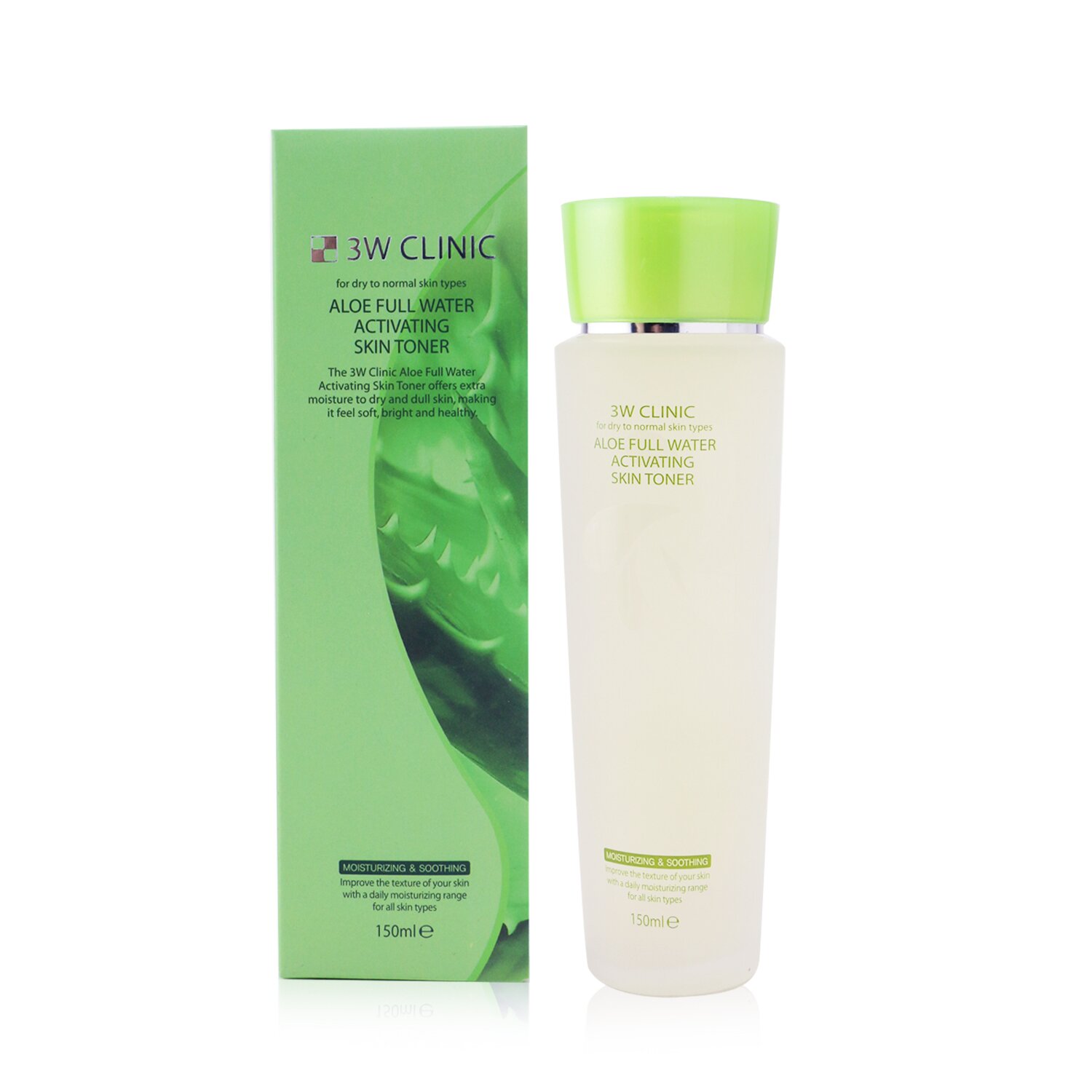 3W Clinic Aloe Full Water Activating Skin Toner - For Dry to Normal Skin Types (Exp. Date: 01/2021) 150ml/5oz