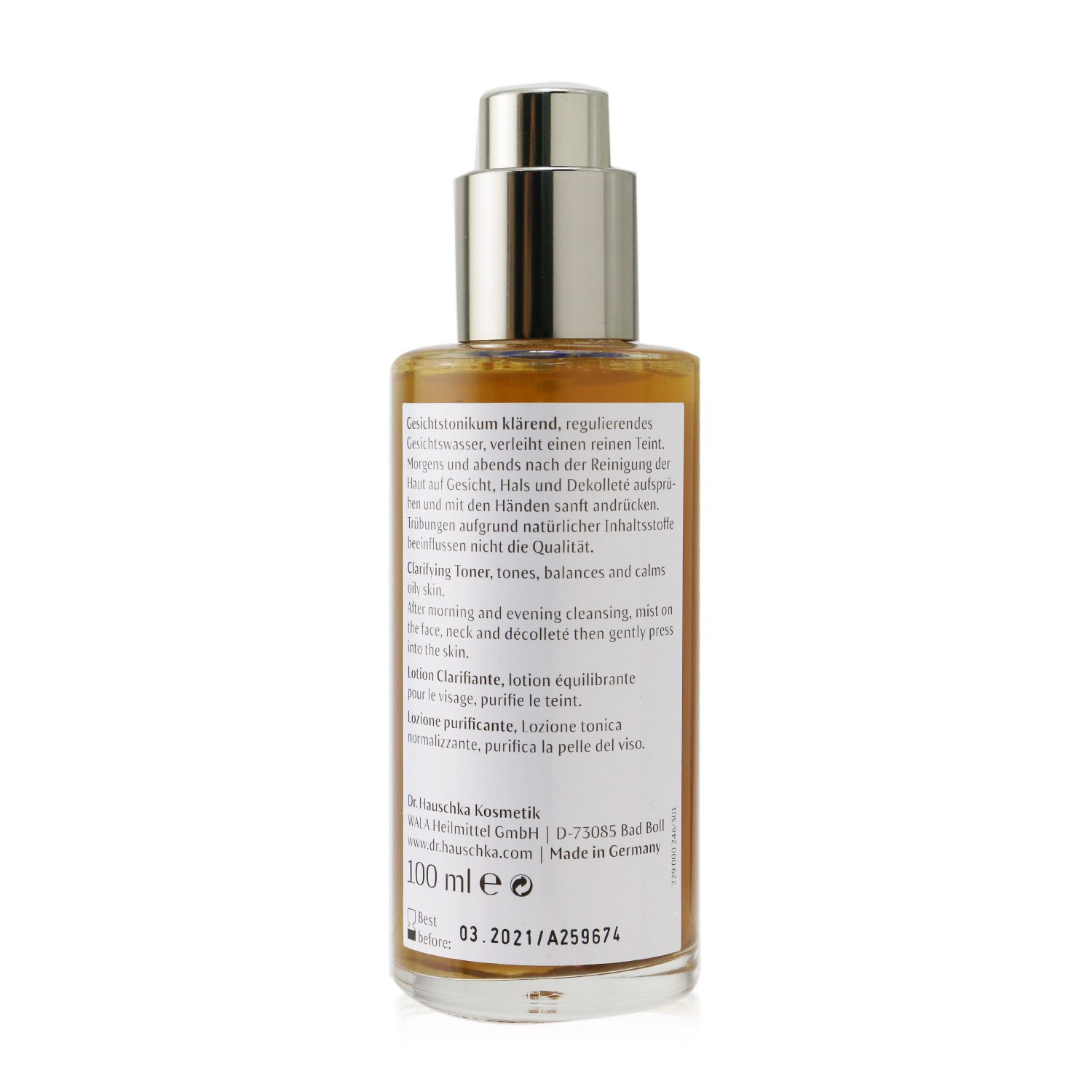 Dr. Hauschka Clarifying Toner - For Oily, Blemished or Combination Skin (Exp. Date: 03/2021) 100ml/3.4oz