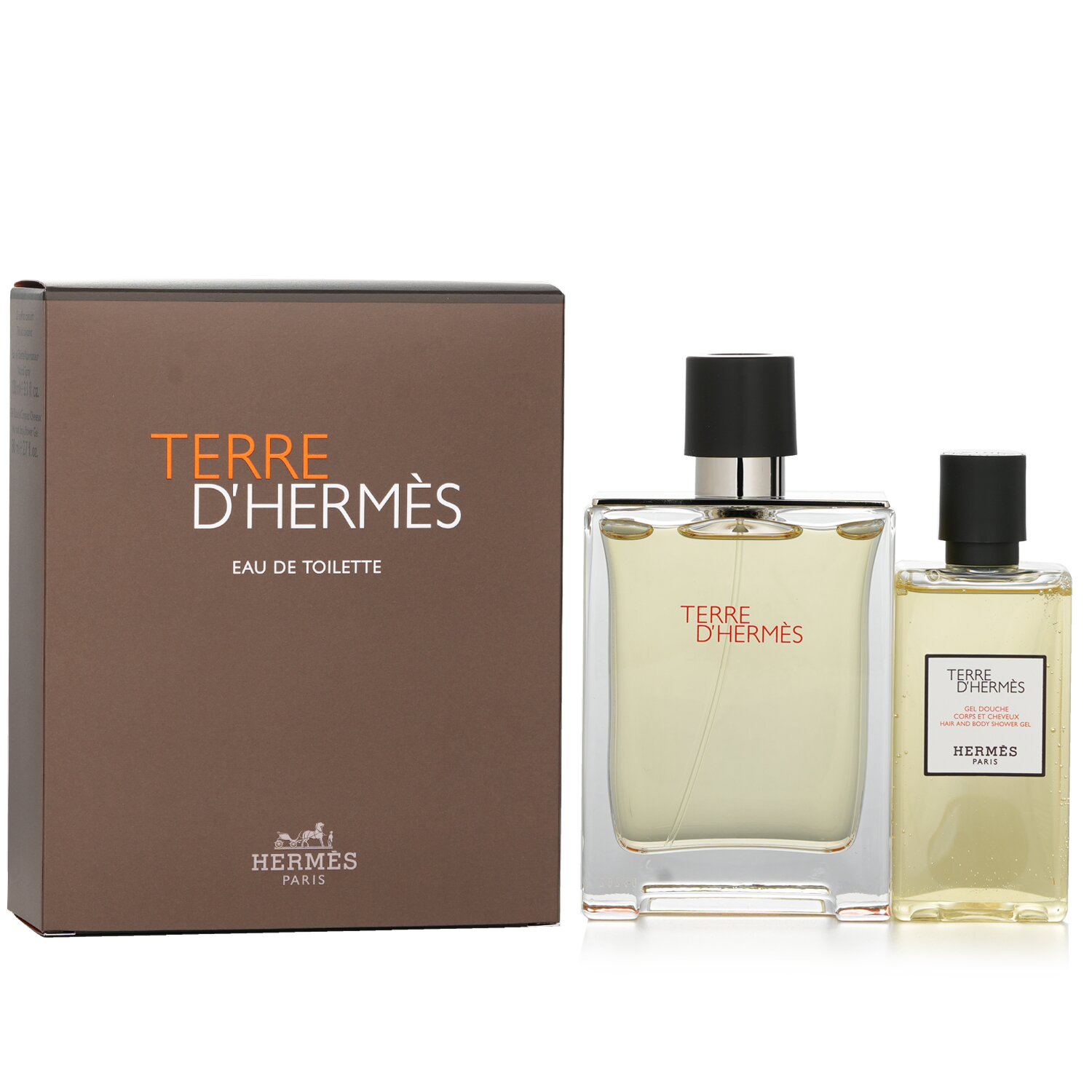 Hermes Terre D'Hermes Coffret: Eau De Toilette Spray 100ml/3.3oz + Gel de Ducha de Cabello Y Cuerpo 80ml/2.7oz 2pcs