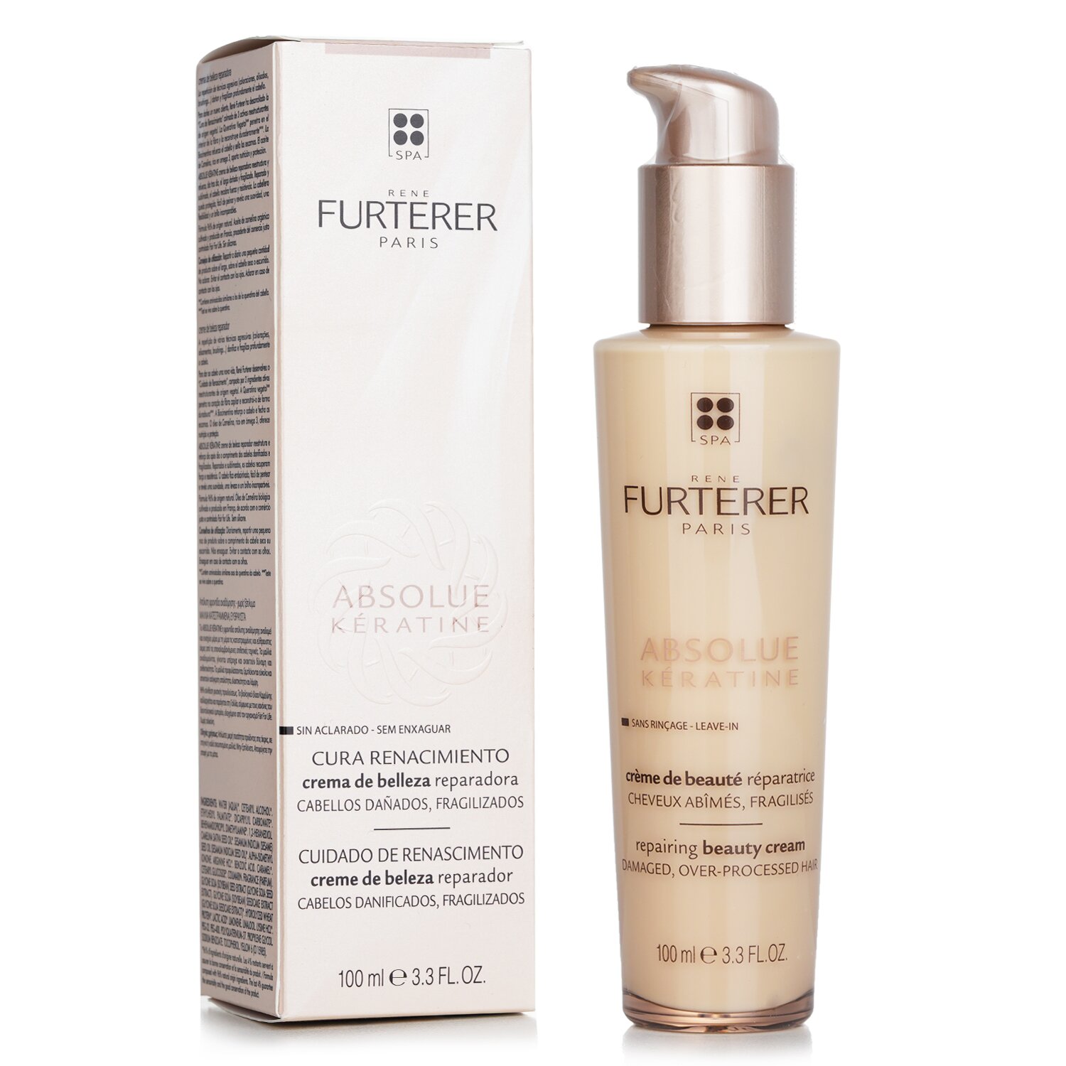 Rene Furterer Absolue Kèratine Crema de Belleza Reparadora Cuidado Renovador (Cabello Dañado, Sobre-Procesado) 100ml/3.3oz