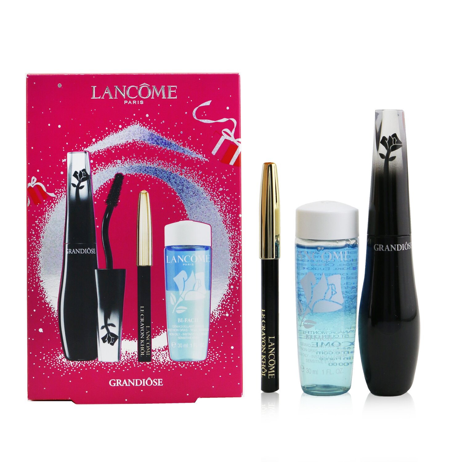 Lancome Set Grandiose Wide Angle Fan Effect Máscara (1x Mascara 10ml, 1x Mini Le Crayon Khol 0.7g, 1x Bi Facil 30ml) 3pcs