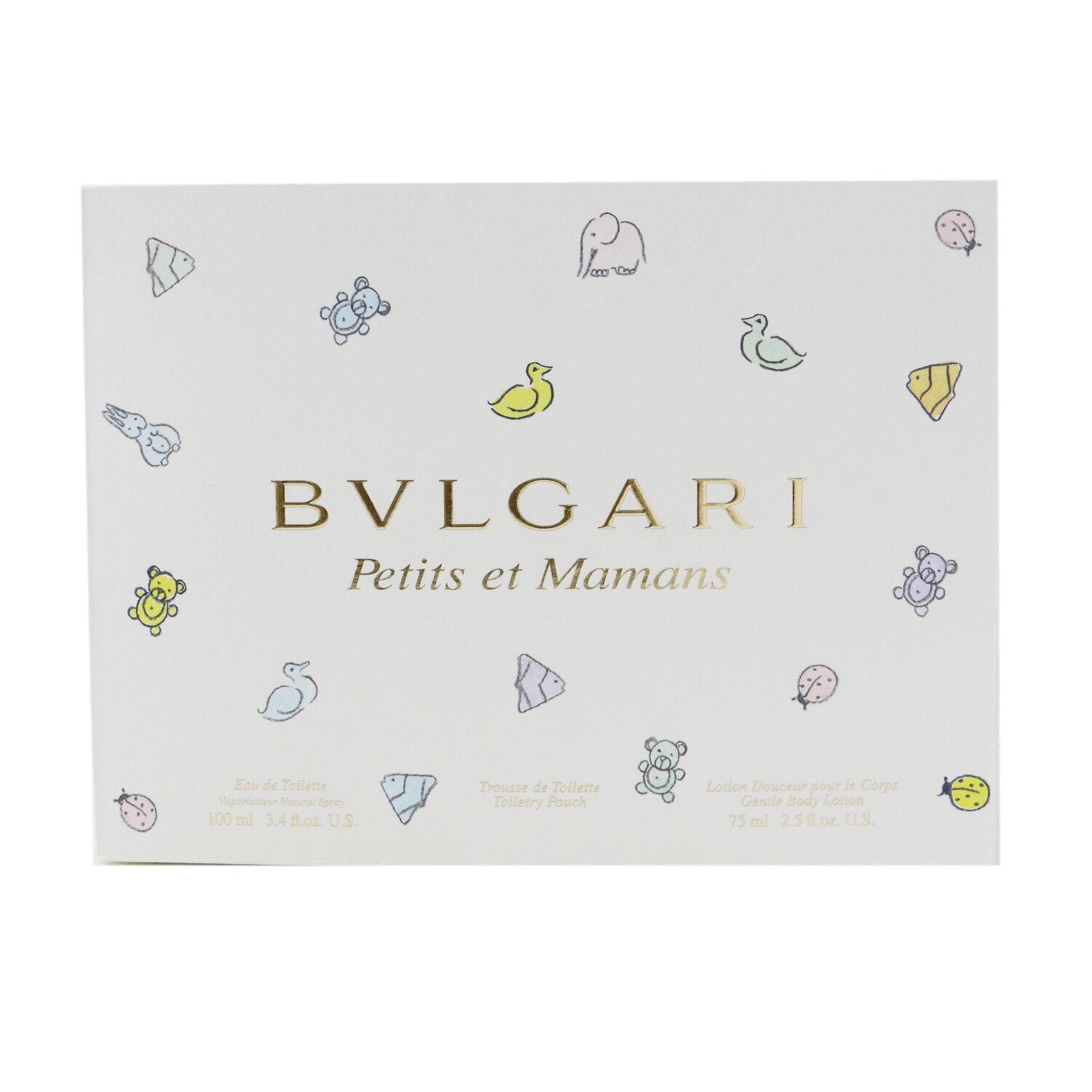 Bvlgari Petits Et Mamans Coffret: Eau De Toilette Spray 100ml/3.4oz + Gentle Body Lotion 75ml/2.5oz + Toiletry Pouch 2pcs+1Pouch