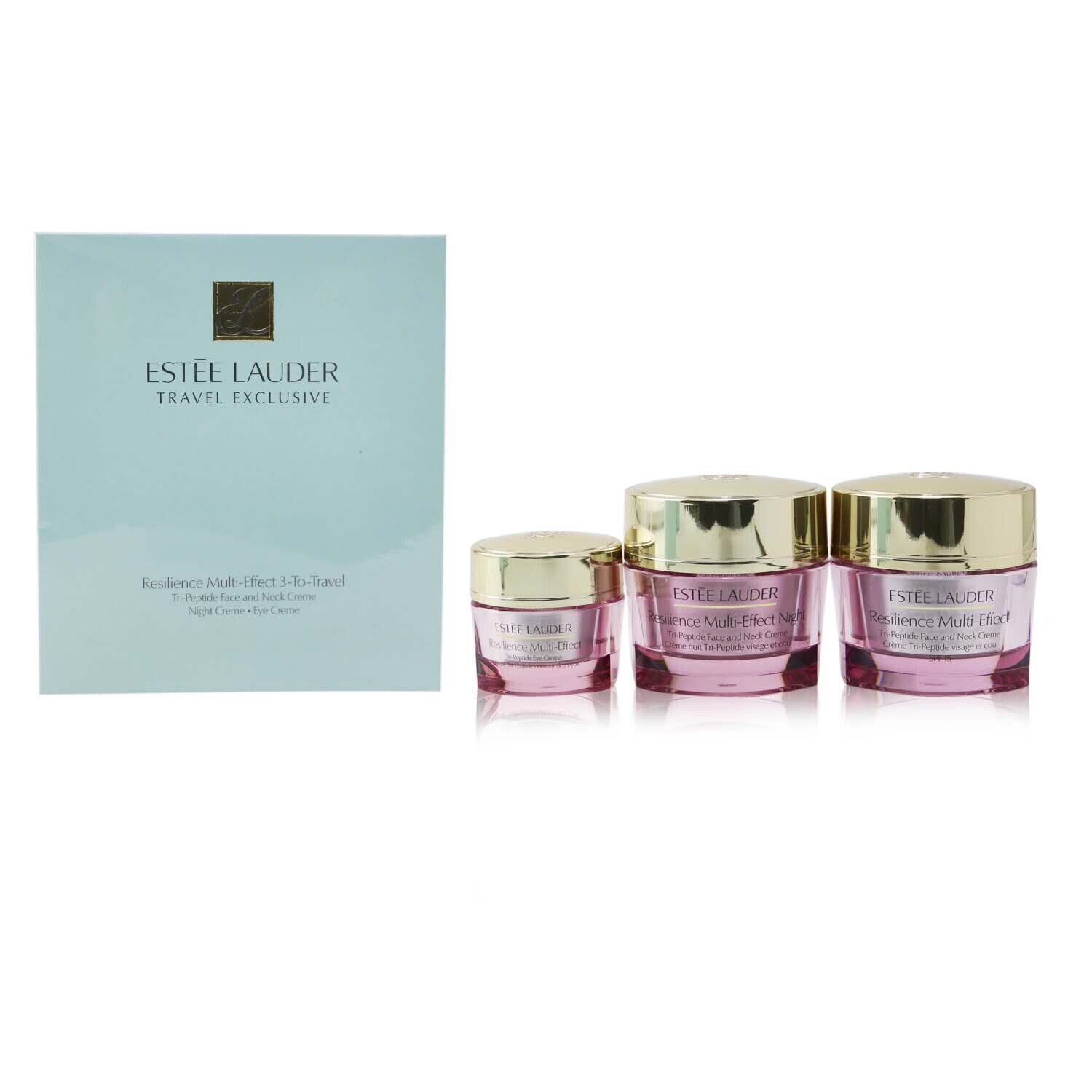 Estee Lauder Set Resilience Multi-Effect 3-To-Travel: Tri-Peptide Crema Facial & de Cuello SPF 15 50ml + Crema de Noche 50ml + Crema de Ojos 15ml 3pcs