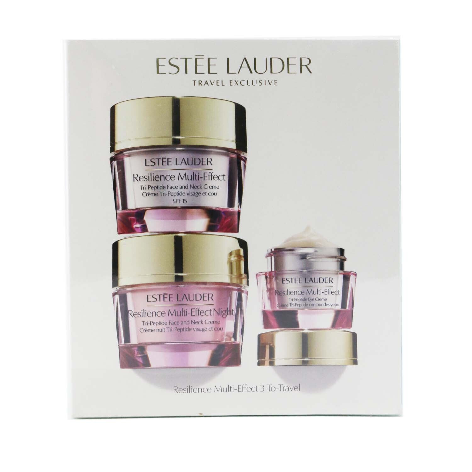 Estee Lauder Set Resilience Multi-Effect 3-To-Travel: Tri-Peptide Crema Facial & de Cuello SPF 15 50ml + Crema de Noche 50ml + Crema de Ojos 15ml 3pcs