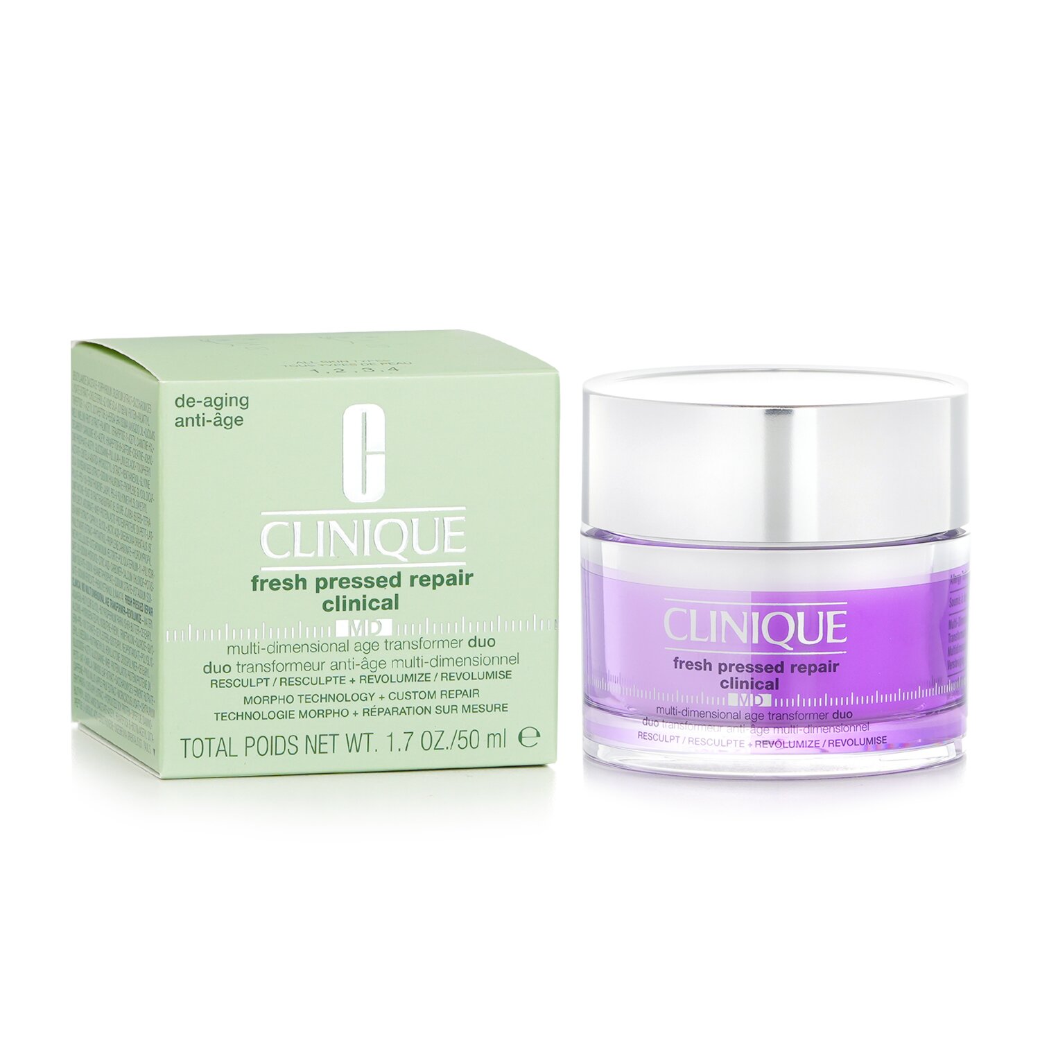 Clinique Fresh Pressed Repair Clinical MD Multi-Dimensional Age Transformer Duo (Resculpt+Revolumize) 50ml/1.7oz