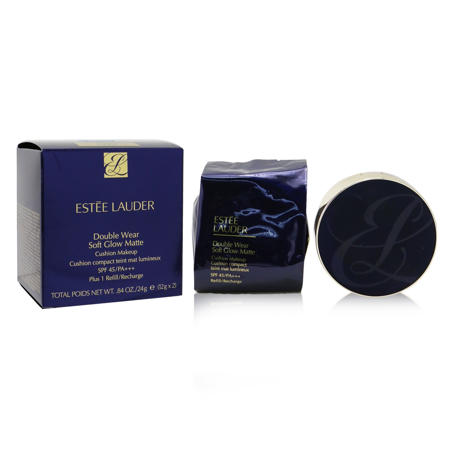 Estee Lauder Double Wear Soft Glow Matte Cushion Makeup SPF 45 With Extra Refill 2x12g/0.42oz