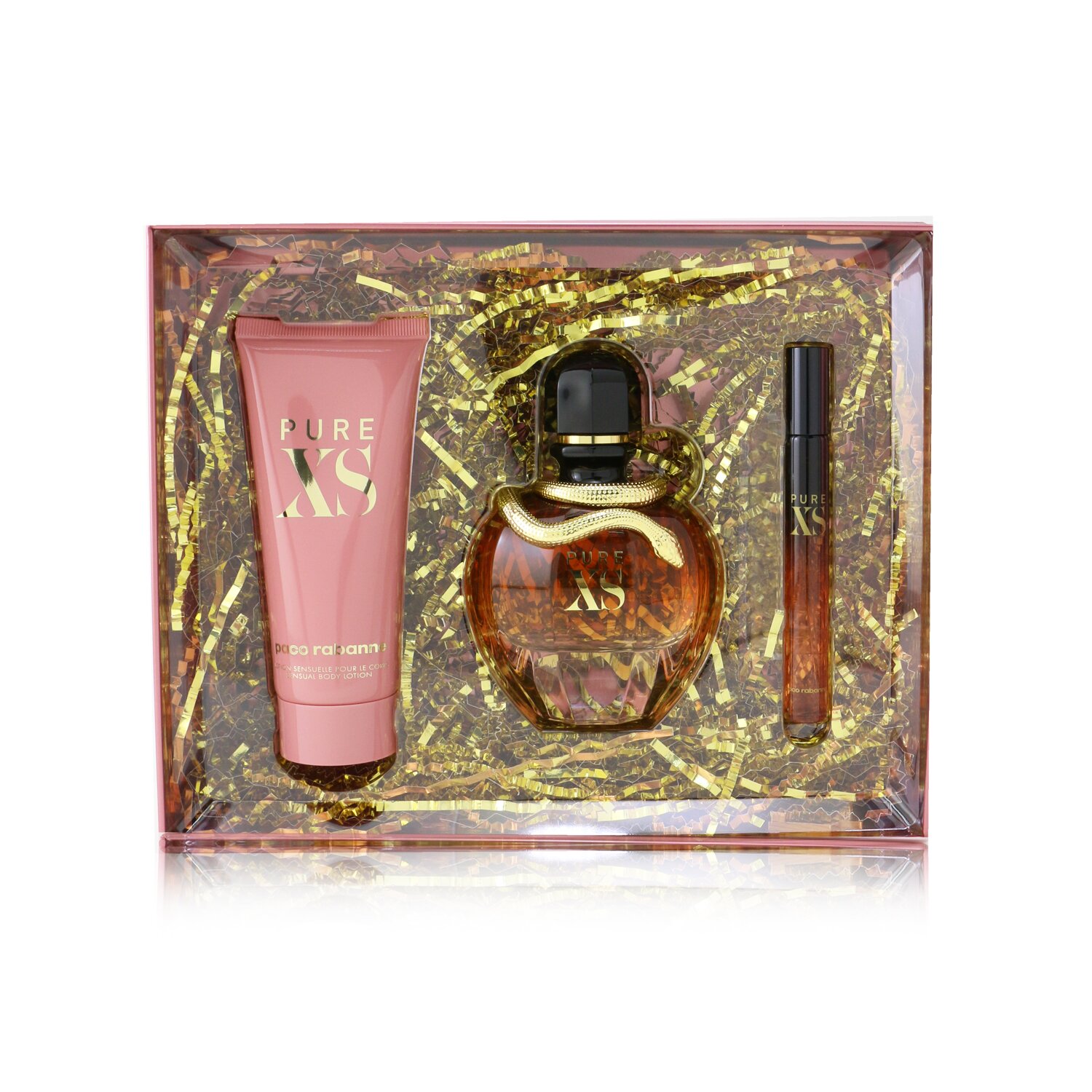 Paco Rabanne Pure XS Coffret: Eau De Parfum Spray 80ml/2.7oz + Eau De Parfum Spray 10ml/0.34oz + Sensual Body Lotion 100ml/3.4oz 3pcs