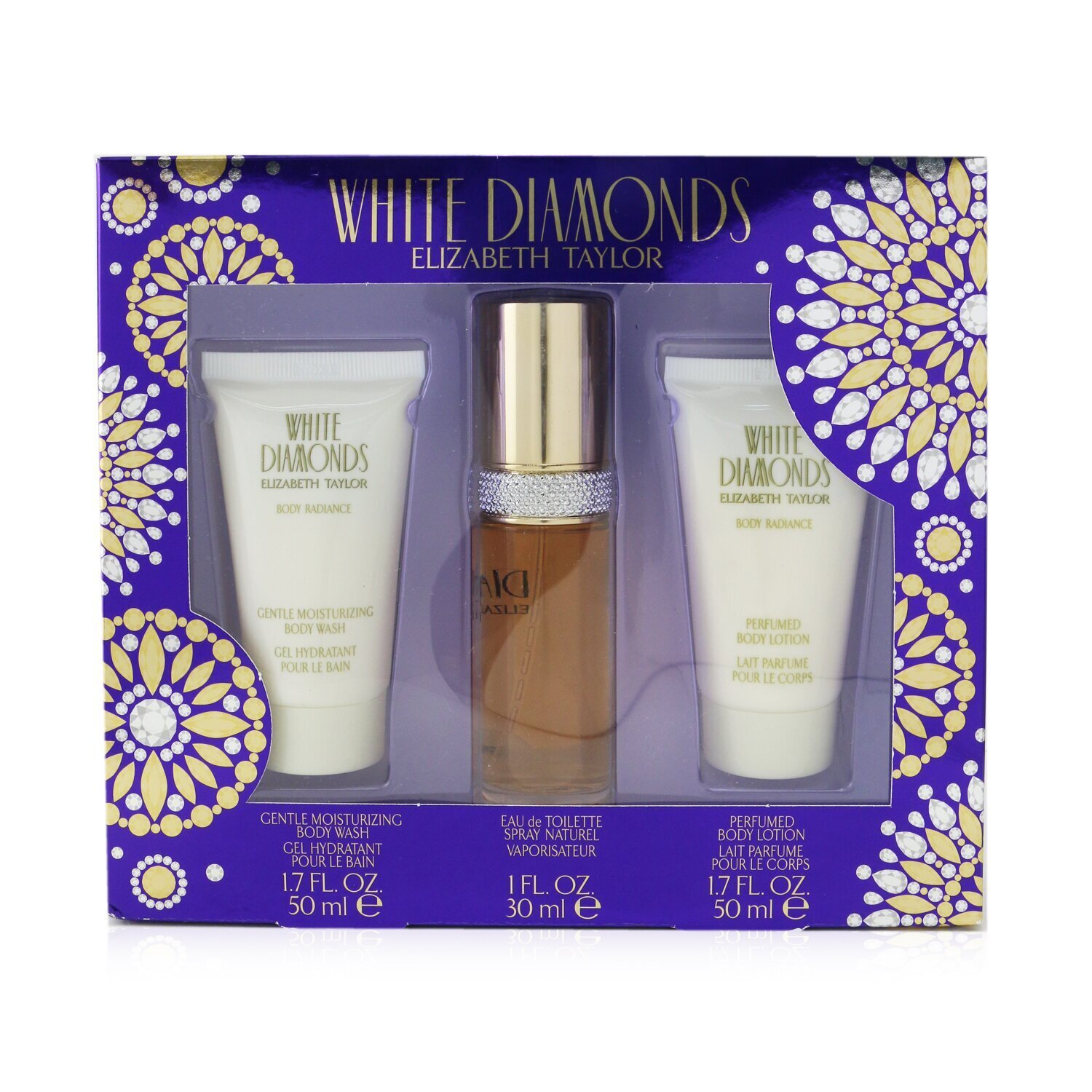 Elizabeth Taylor White Diamonds Coffret: Eau De Toilette Spray 30ml/1.0oz + Body Lotion 50ml/1.7oz + Body Wash 50ml/1.7oz 3pcs