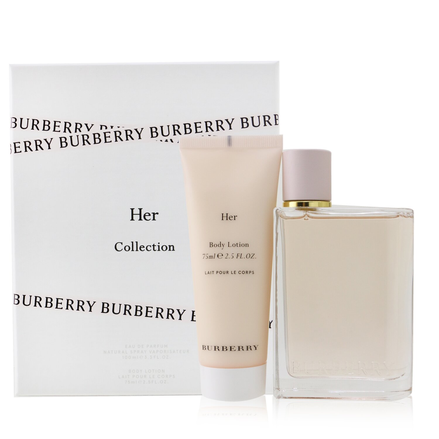 Burberry Burberry Her Coffret: Eau De Parfum Spray 100ml/3.3oz + Body Lotion 75ml /2.5oz 2pcs