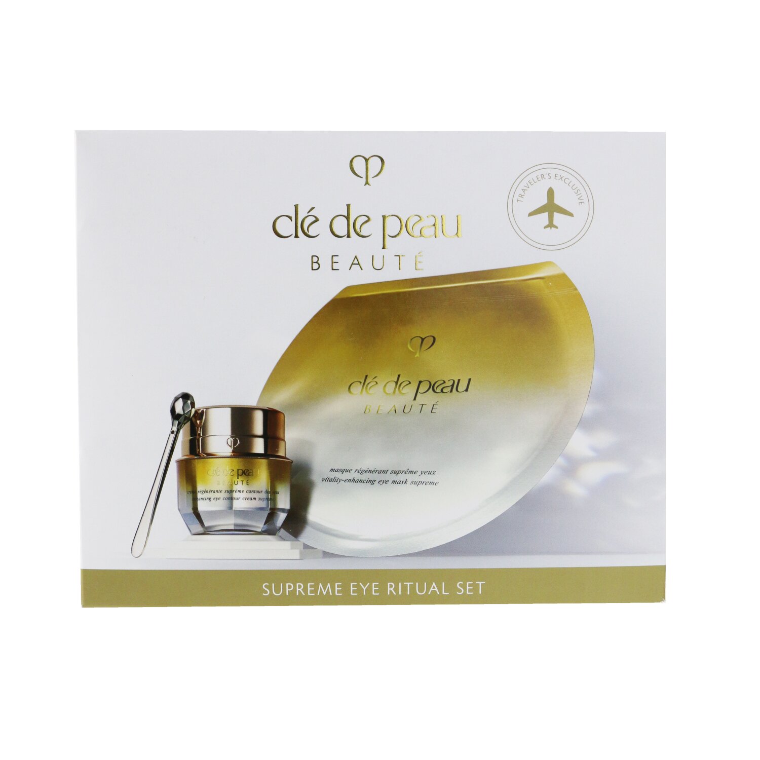 Cle De Peau Supreme Eye Ritual Set: Enhancing Eye Contour Cream Supreme 15ml/0.52oz+ Vitality-Enhancing Eye Mask Supreme 6 sheets 2pcs