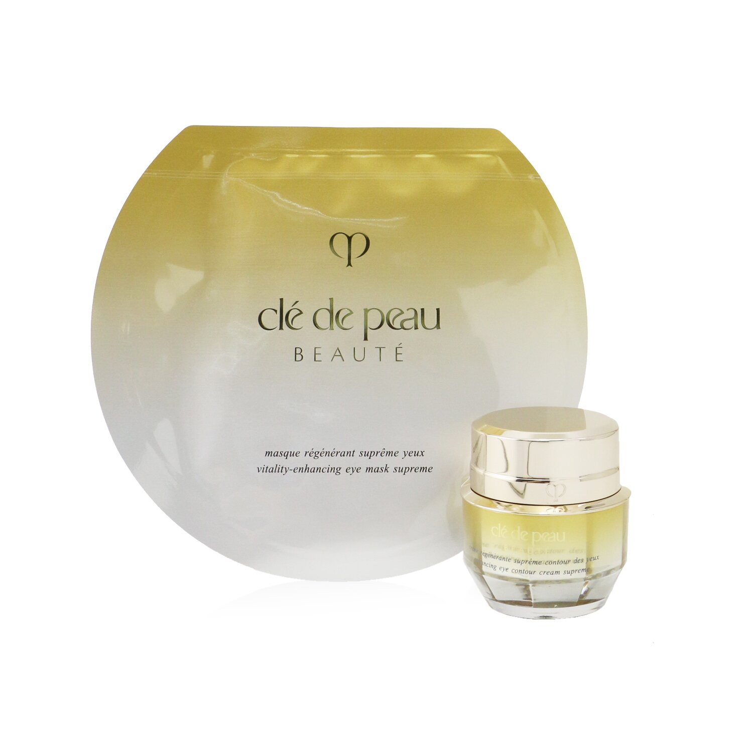 Cle De Peau Supreme Eye Ritual Set: Enhancing Eye Contour Cream Supreme 15ml/0.52oz+ Vitality-Enhancing Eye Mask Supreme 6 sheets 2pcs