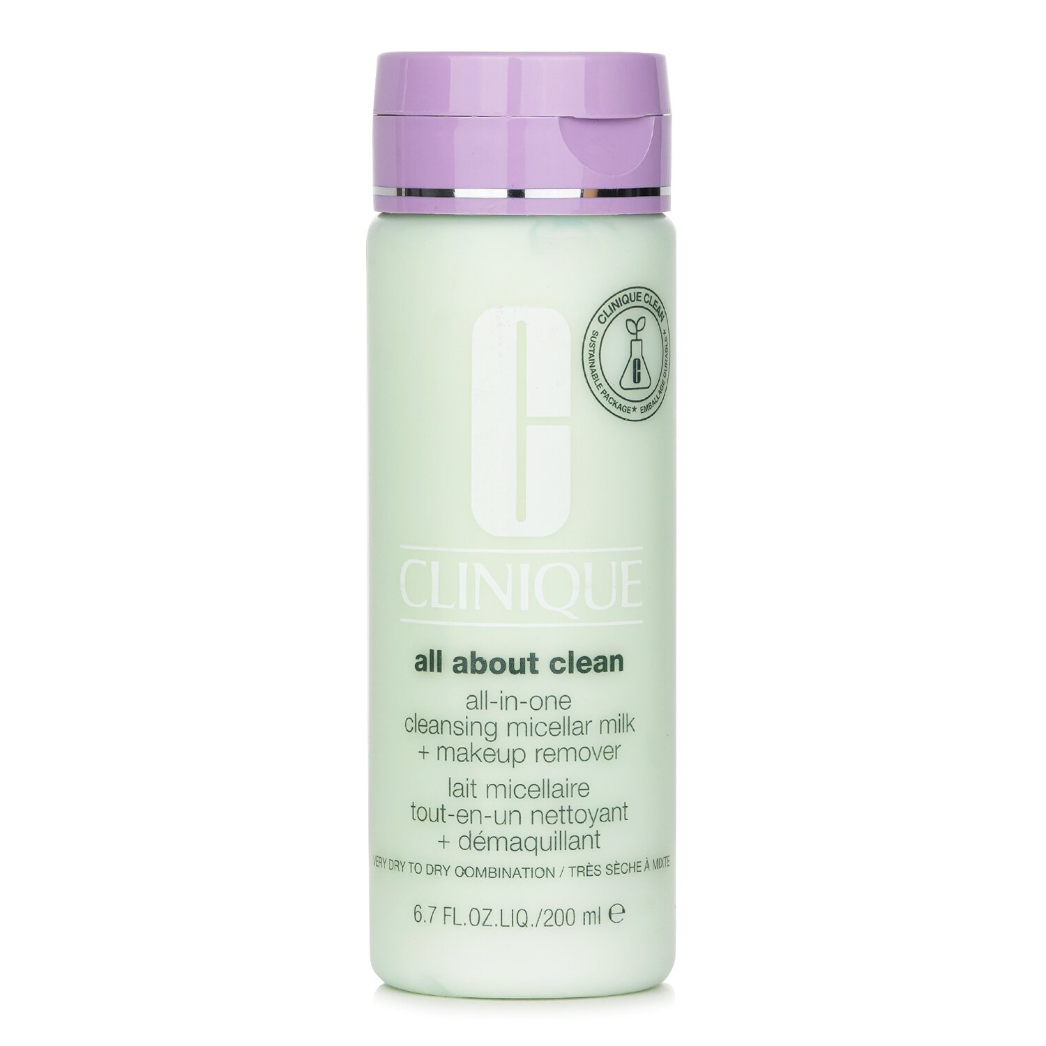 Clinique All about Clean Leche Limpiadora + Removedor de Maquillaje Todo En Uno - Piel Seca a Seca Mixta 200ml/6.7oz