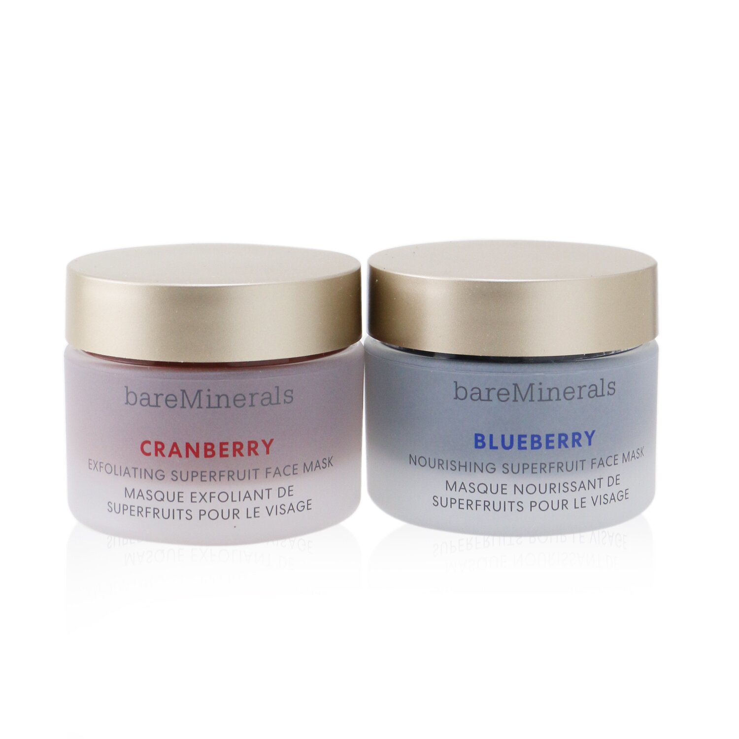 BareMinerals Superfruit Mask Duo (Limited Edition): Cranberry Exfoliating Face Mask 30g+ Blueberry Nourishing Face Mask 30g 2pcs