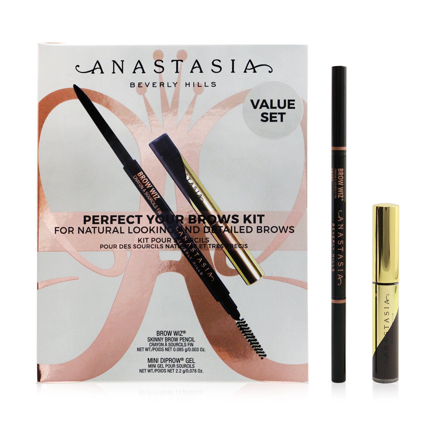 Anastasia Beverly Hills Perfect Your Brows Kit (Brow Wiz + Mini Dipbrow Gel) 2pcs