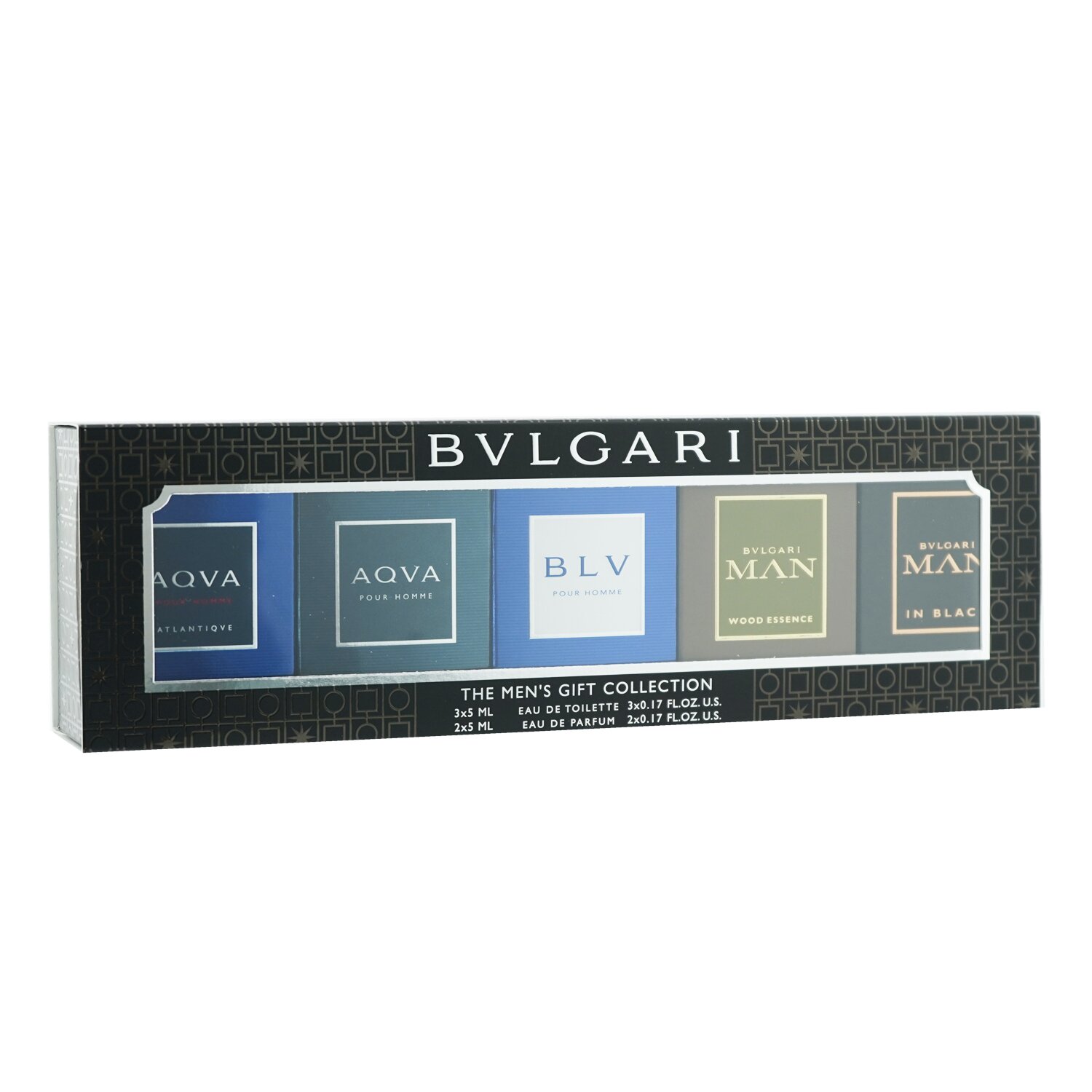 Bvlgari The Men's Gift Collection: Man In Black Eau De Parfum + Man Wood Essence Eau De Parfum + Aqva Eau De Toilette + Aqva Atlantique Eau De Toilette + Blv Eau De Toilette 5x5ml/0.17oz