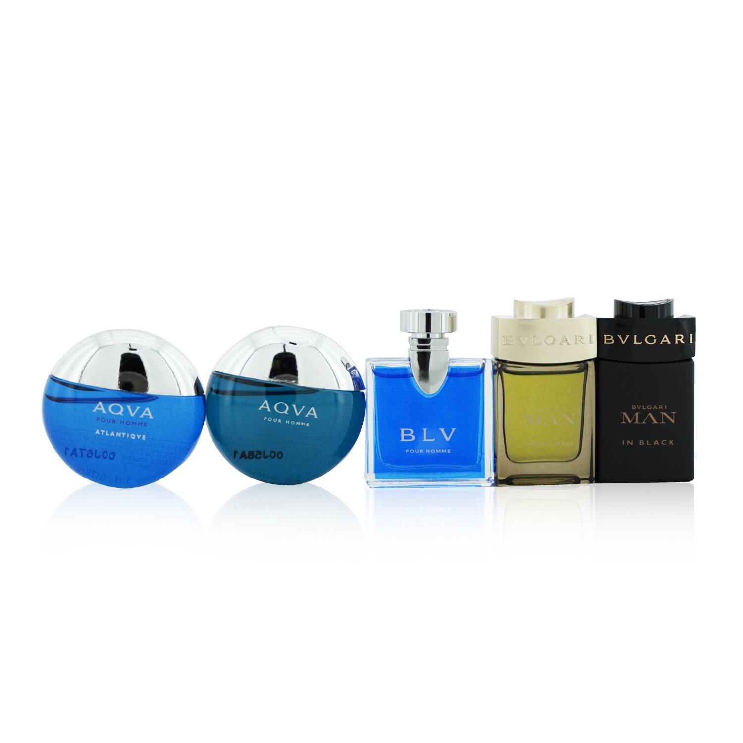 Bvlgari The Men's Gift Collection: Man In Black Eau De Parfum + Man Wood Essence Eau De Parfum + Aqva Eau De Toilette + Aqva Atlantique Eau De Toilette + Blv Eau De Toilette 5x5ml/0.17oz