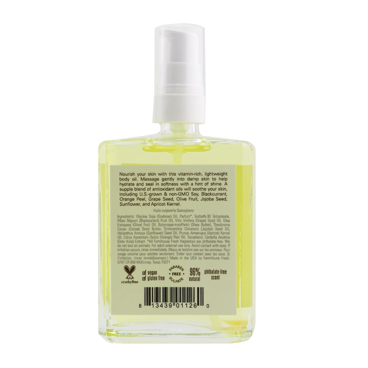 Farmhouse Fresh Body Oil - Quinsyberry 118ml/4oz