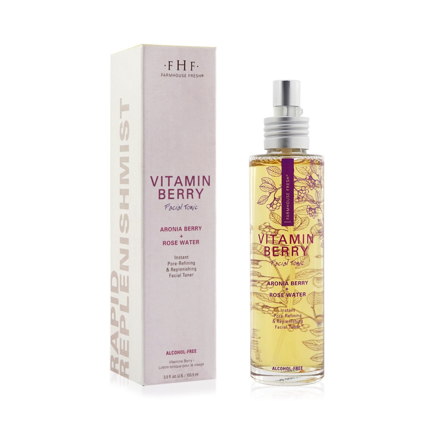 Farmhouse Fresh Vitamin Berry Facial Tonic - Instant Pore-Refining & Replenishing Facial Toner 103.5ml/3.5oz